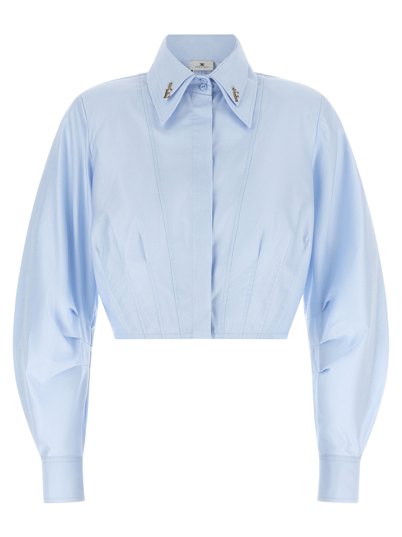 Elisabetta Franchi Cropped Shirt With Charms – 100% cotton