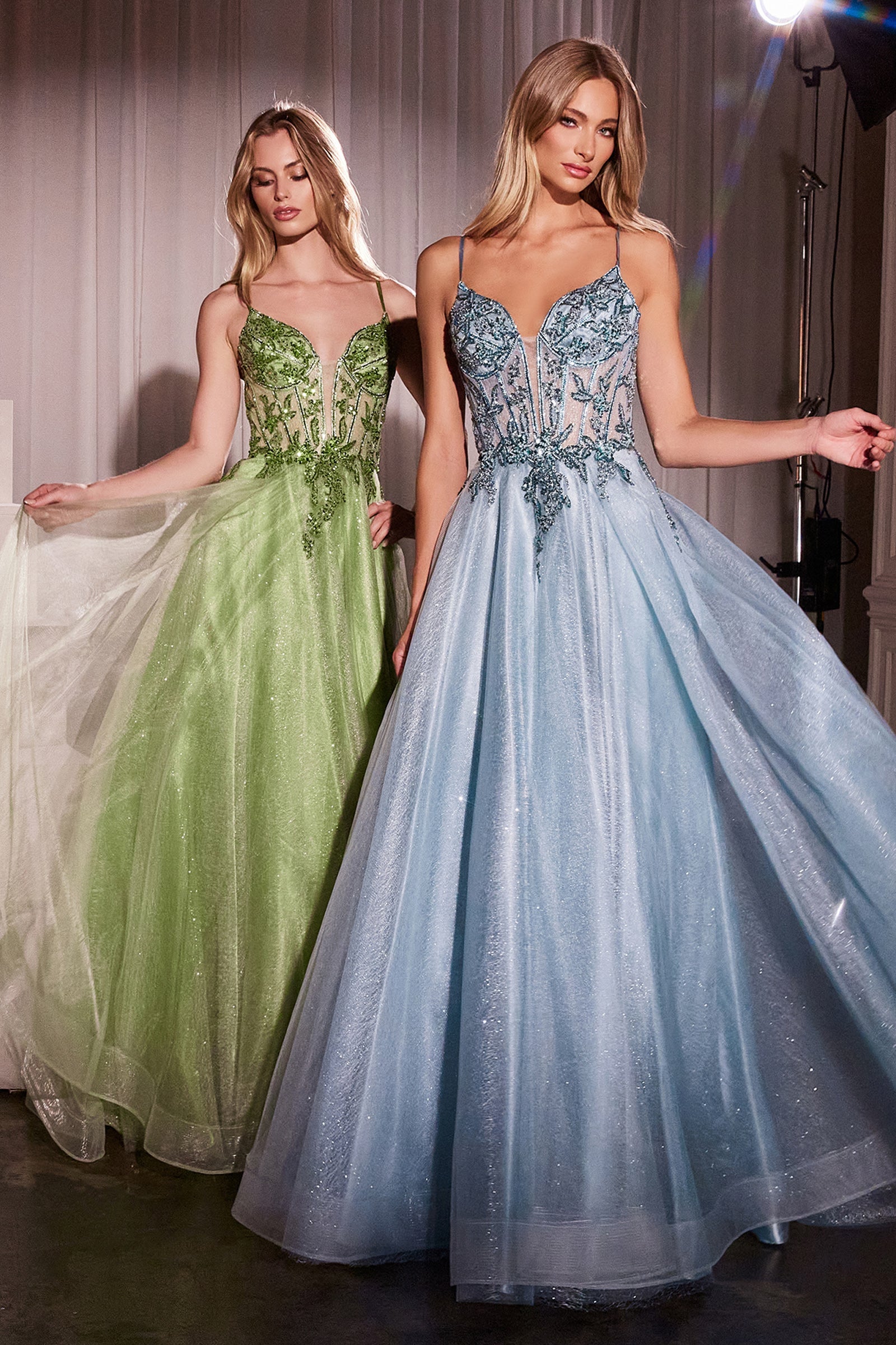 Cinderella Divine Applique Sleeveless Tulle Gown by Ladivine CC0881 - view 4