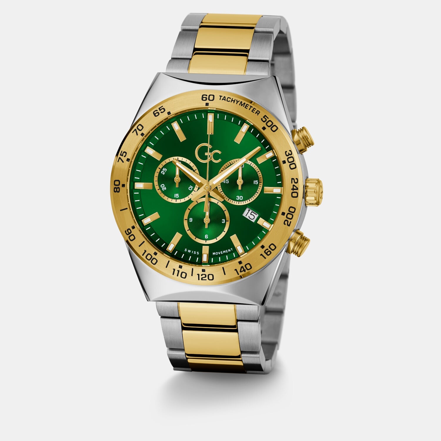 GC Clubhouse Chrono Men Quartz Green Dial Chronograph Stainless Steel Watch Z17001G9MF - view 2