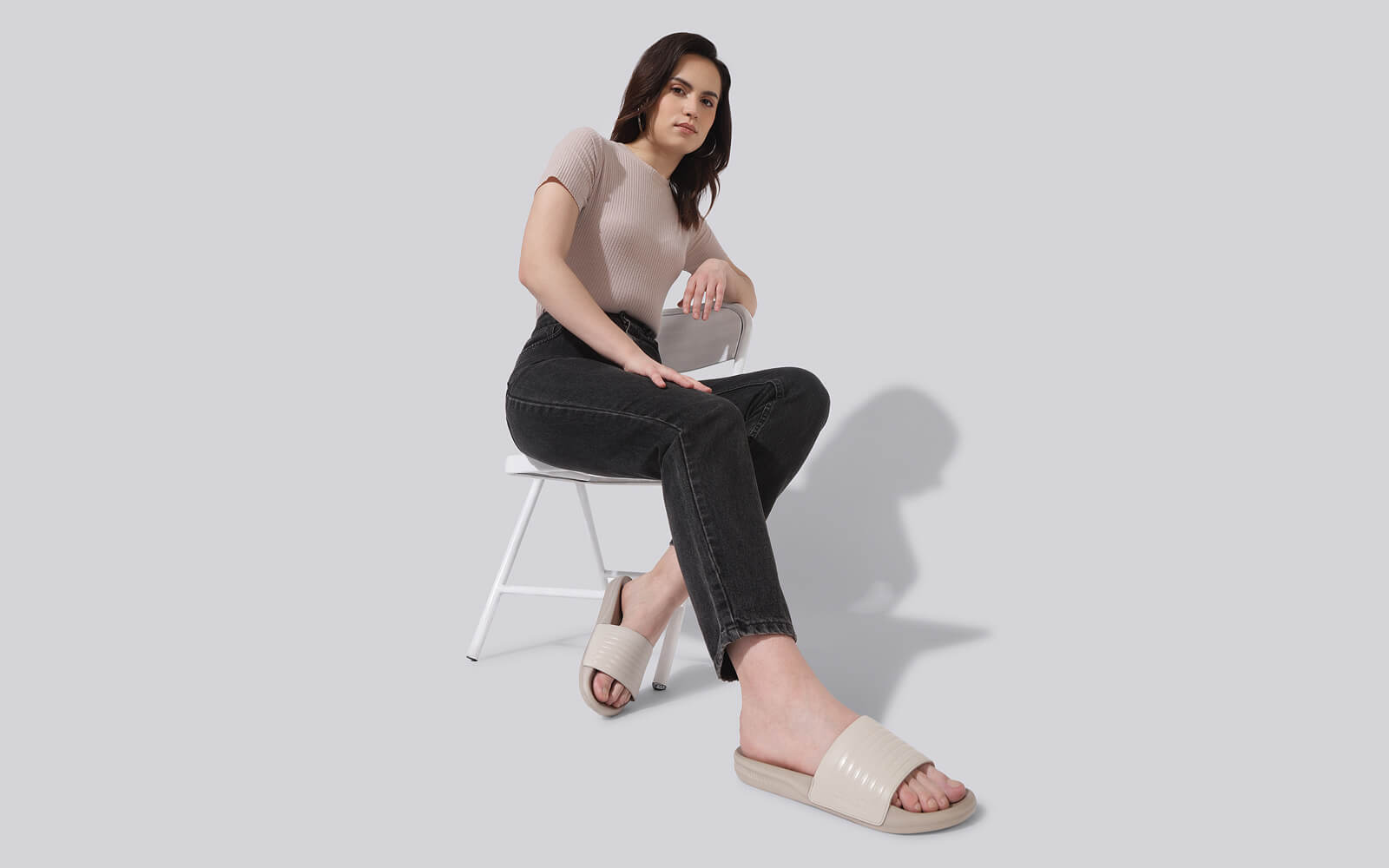Neeman's FootBed Slides for Women : Beige - view 9