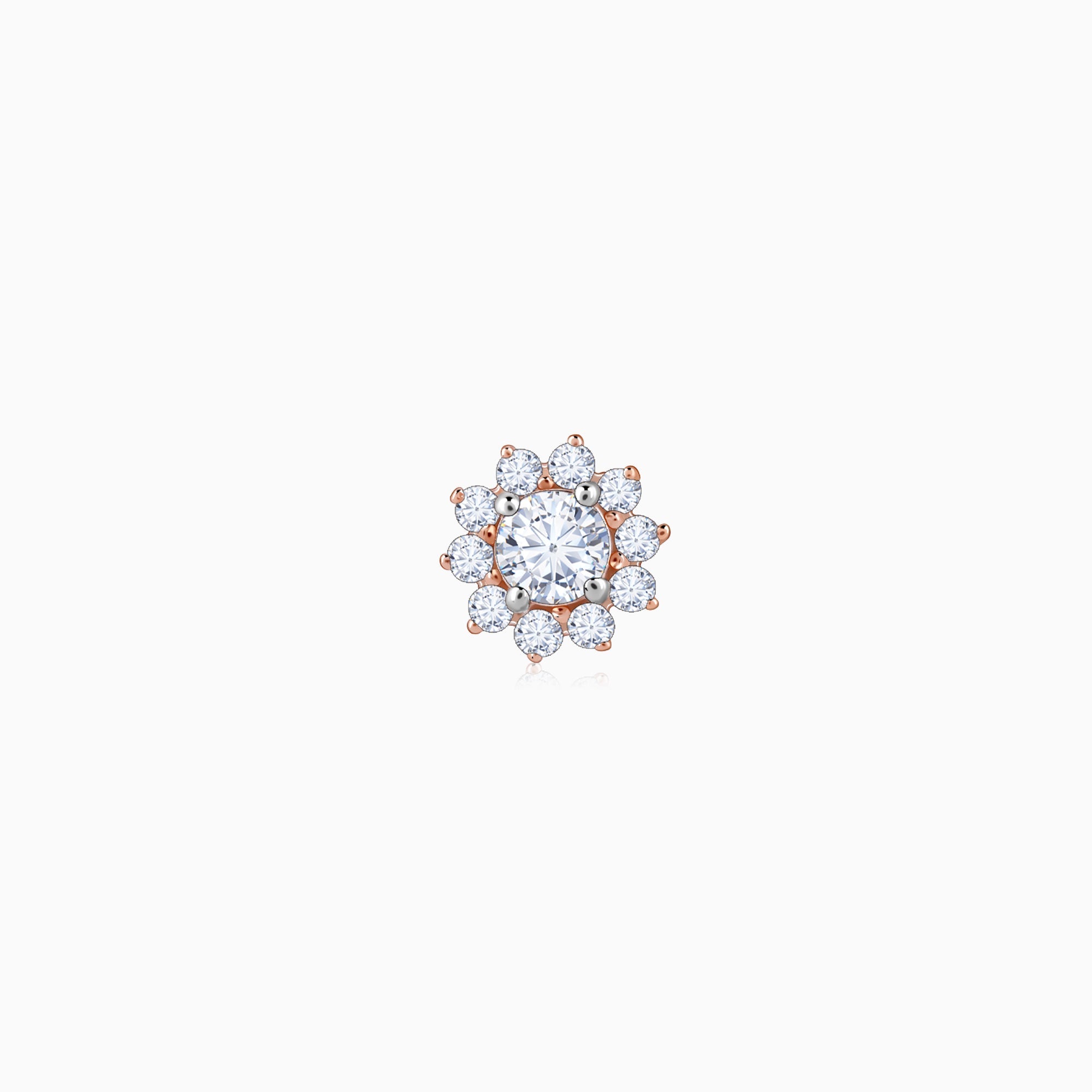 GIVA Jewellery Rose Gold Sunstar Diamond Nose Pin