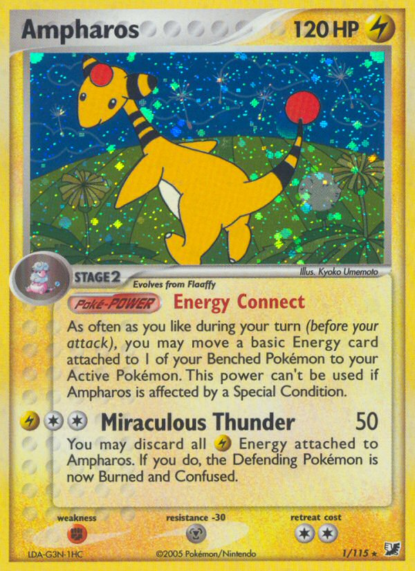 Rare holo ex10-1 – Pokémon Ampharos - 1/115 - Rare Holo [ex10-1] [Holo] - Ampharos - 1/115 - Rare Holo