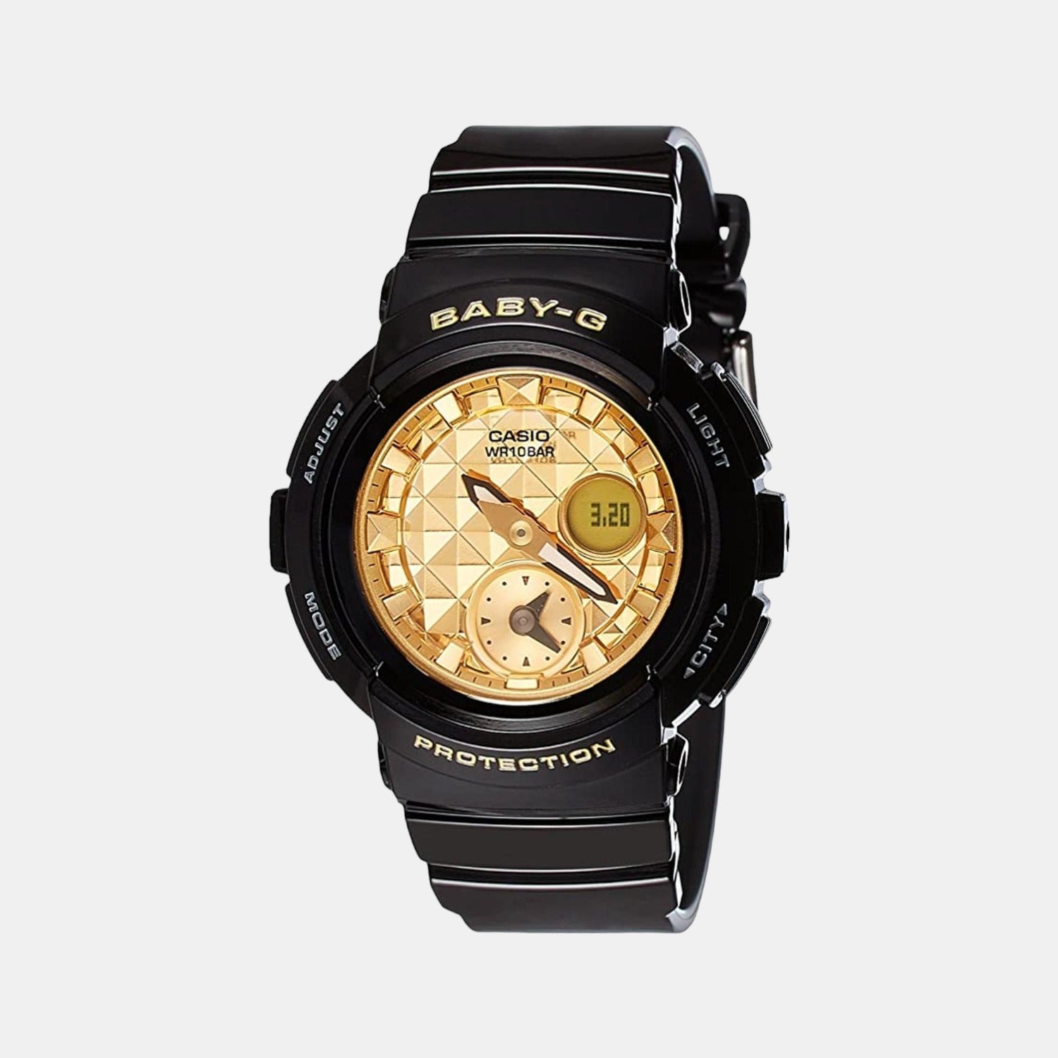 Casio Baby-G Women Quartz Gold Dial Analog-Digital Resin Watch B181