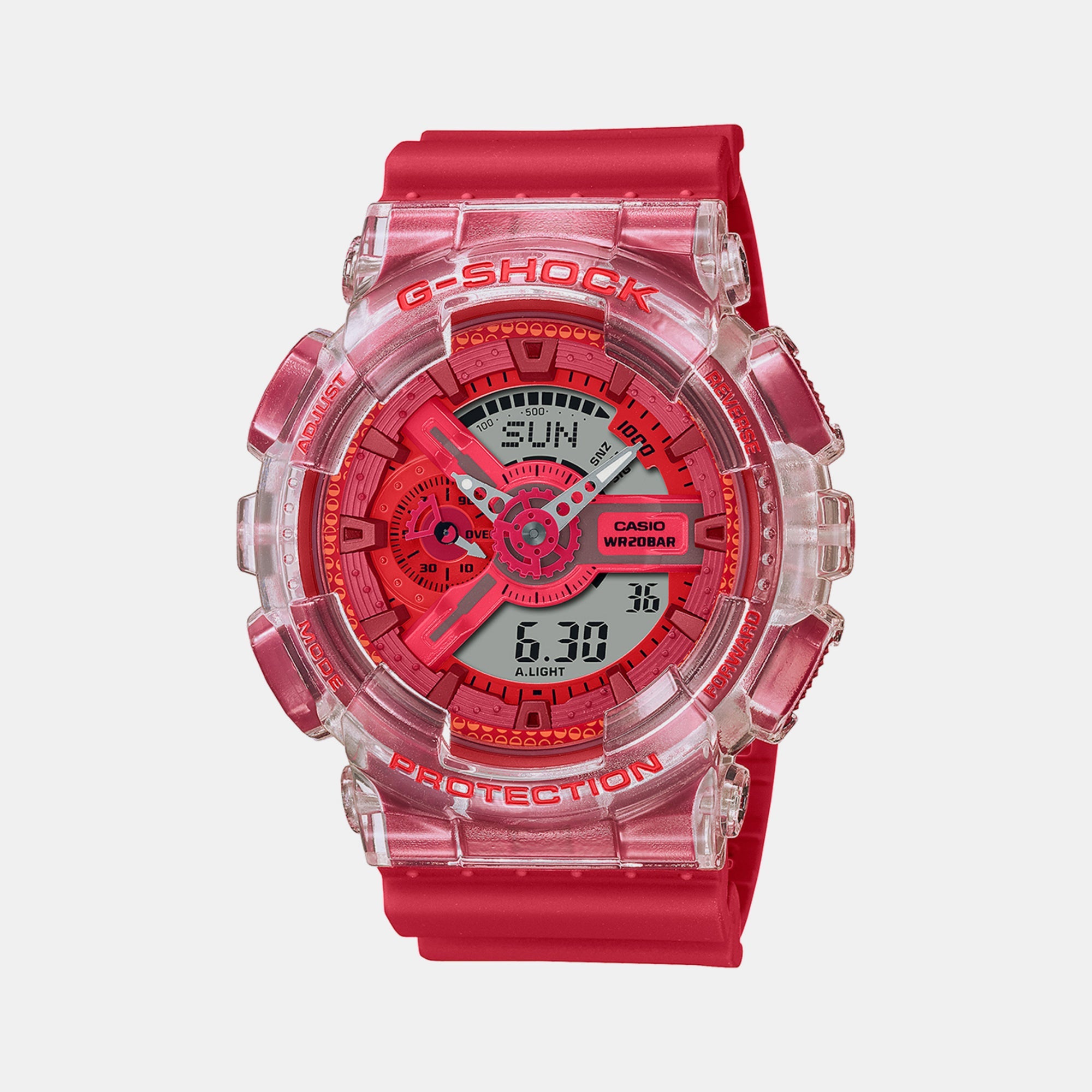 Casio G-Shock Men Quartz Red Dial Analog-Digital Resin Watch G1366
