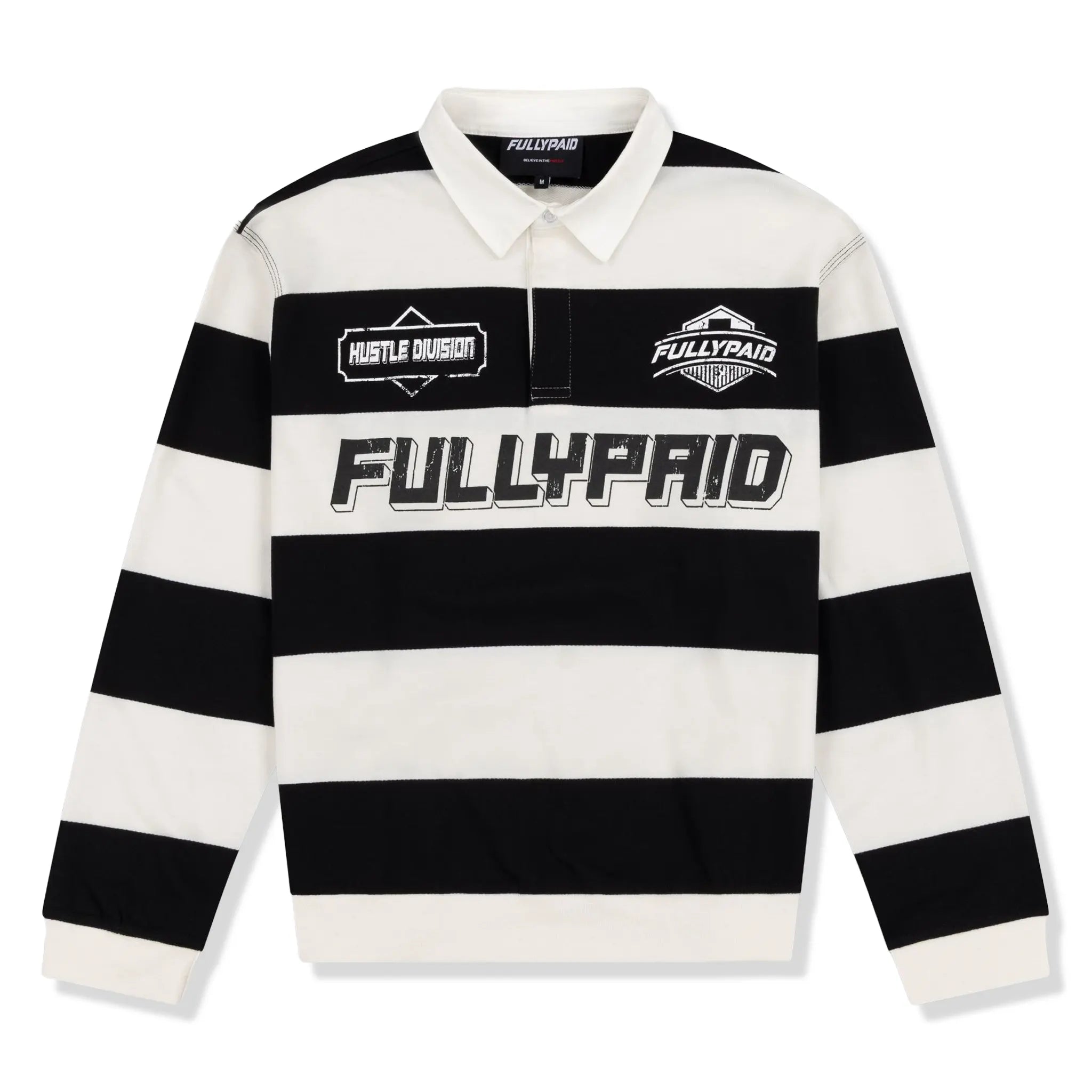 Fully Paid Hustle Division Black White Polo Shirt