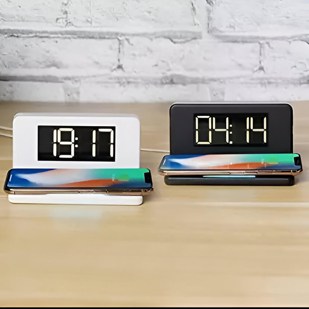 Corporate Solution Wireless Charger With Alarm Clock - view 8