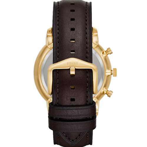 Fossil Neutra Men's Black Dial Gold Case & Brown Strap 44 MM Watch - view 2
