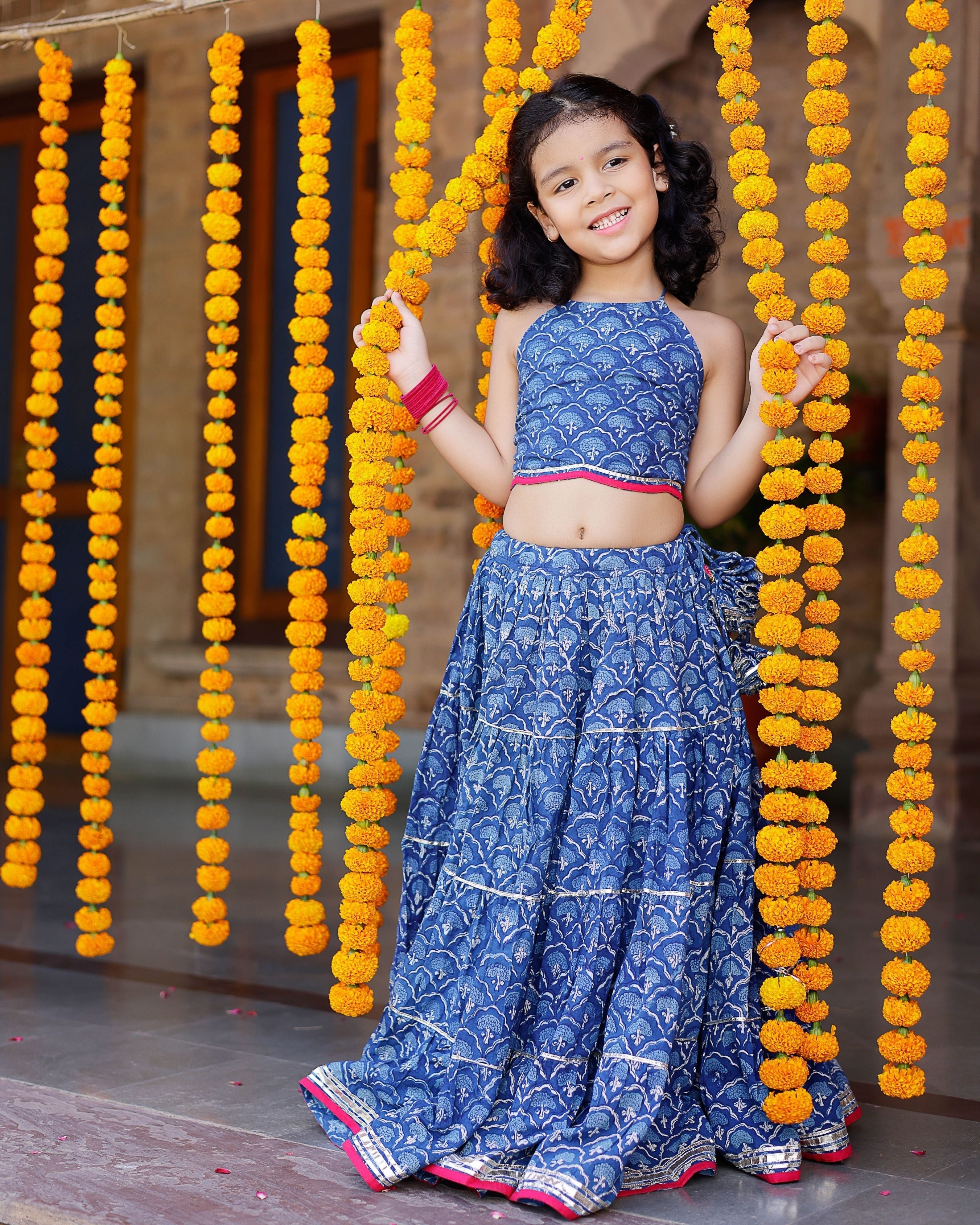 Aachho Moana Handblock Cotton Lehenga Set – Women's
