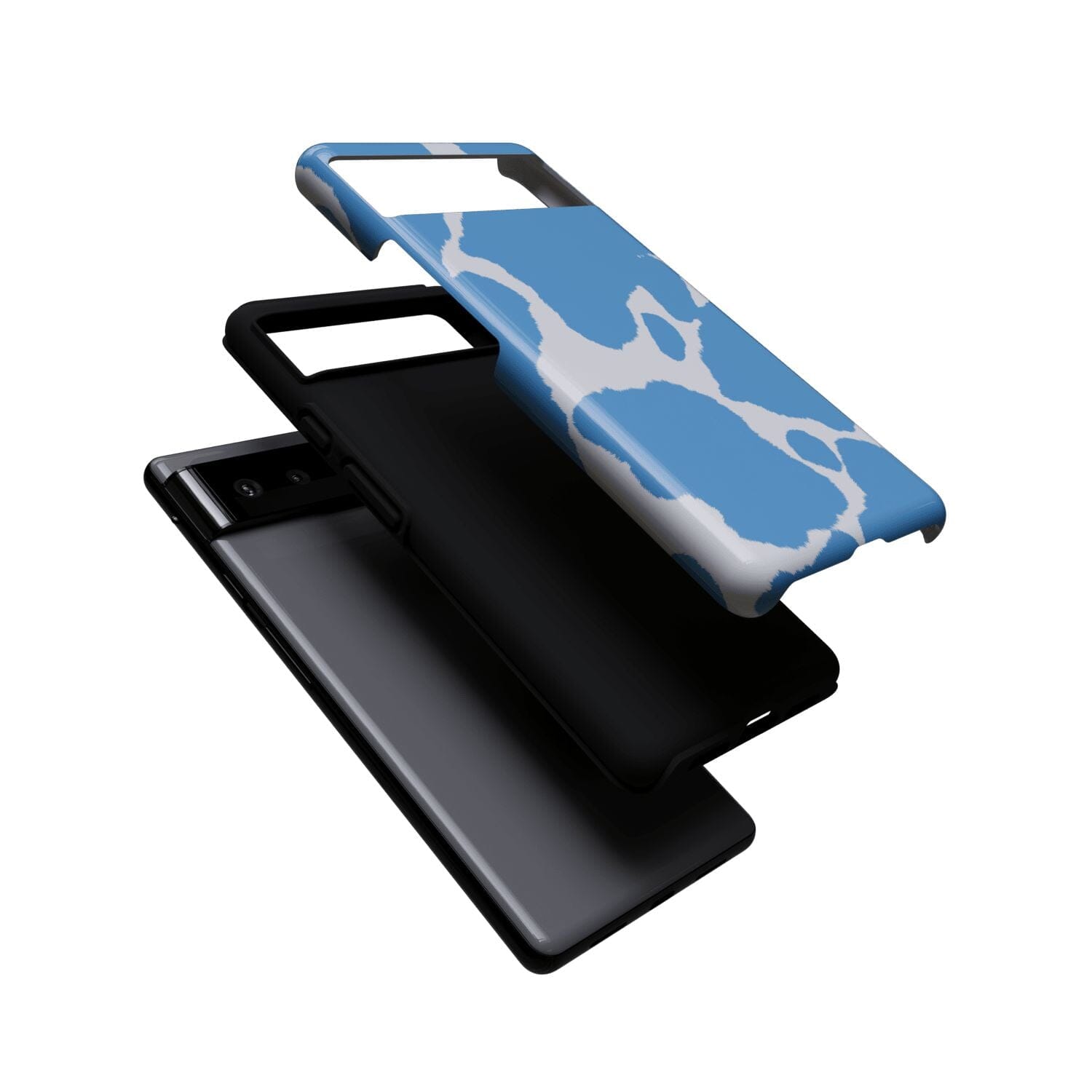 Casetry Current MOOd | Light Blue Cow Print Google Pixel Case - view 3
