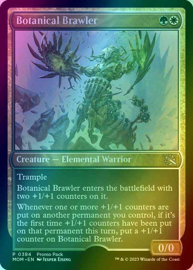 Botanical brawler 384 – Magic Botanical Brawler [384] [Dark Frame Promo Pack] [March of the Machine] [Foil]