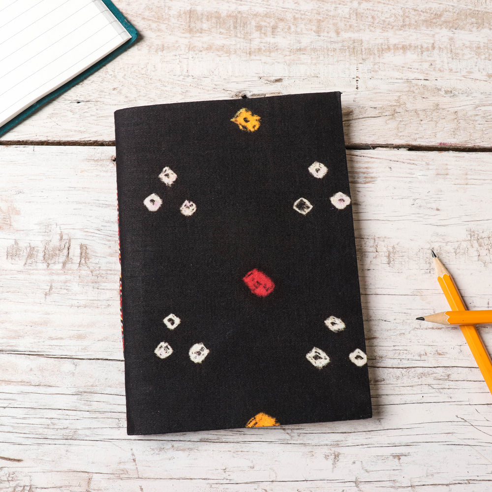 BINDAAS UNLIMITED Black - Bandhani Cover Handmade Ruled Paper Notebook (7 x 5 in)