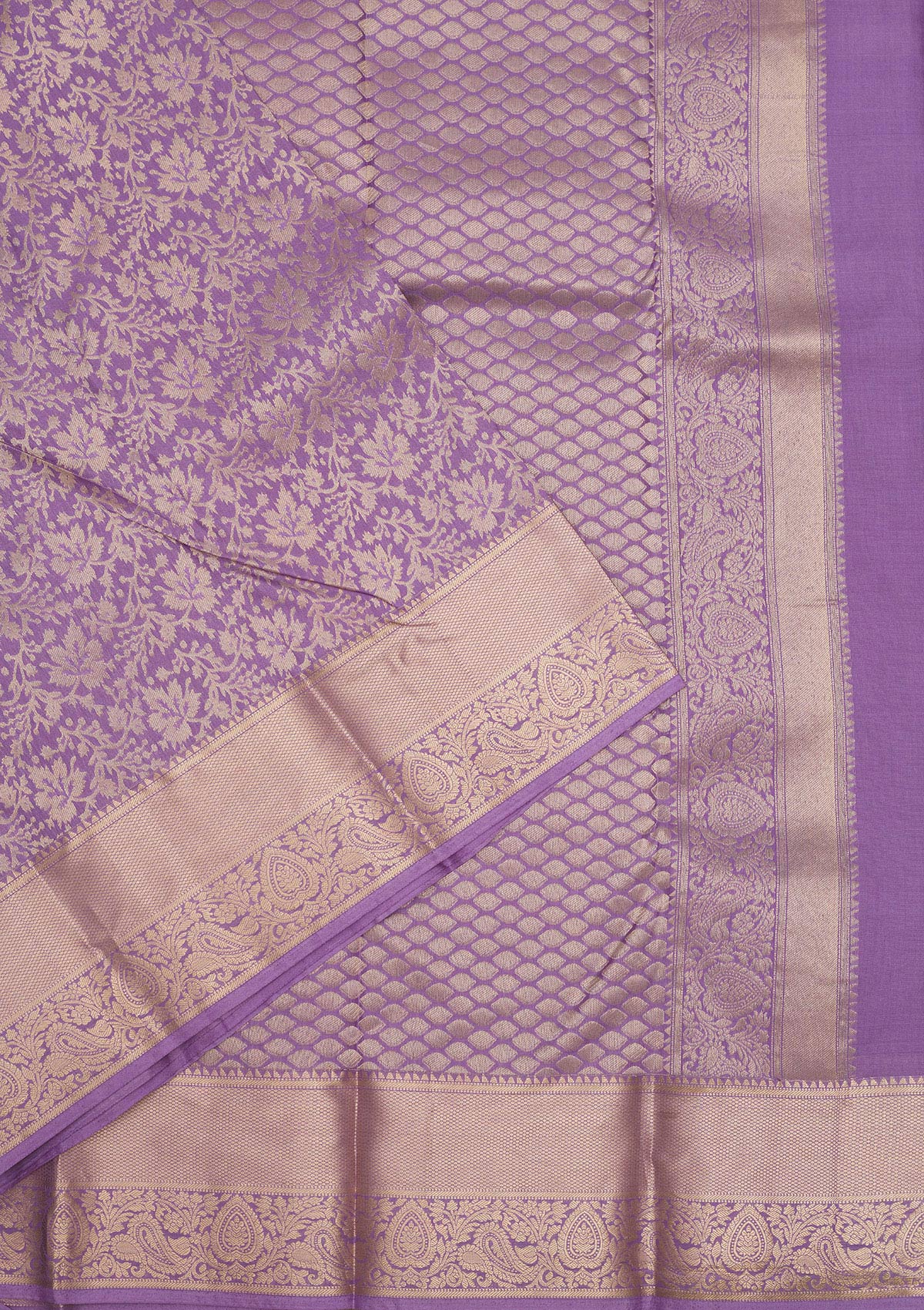 Koskii Lavender Zariwork Pure Silk Saree – Women's - view 3