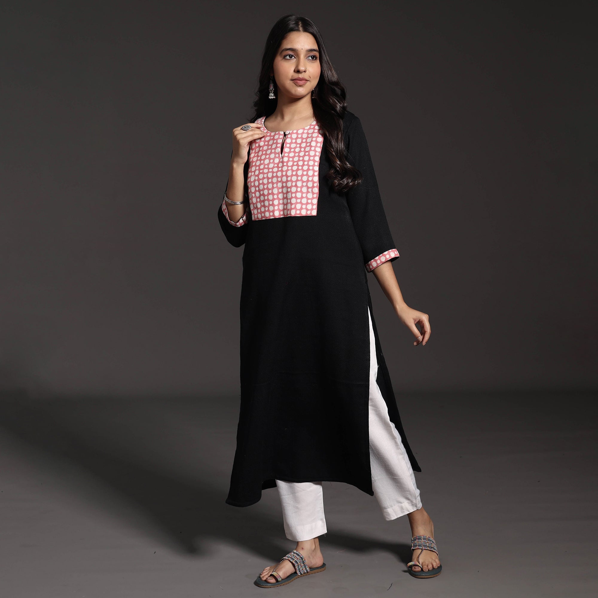 ITOKRI CASUALS Black - Kumaun Handwoven Straight Merino Woolen Kurta - view 3