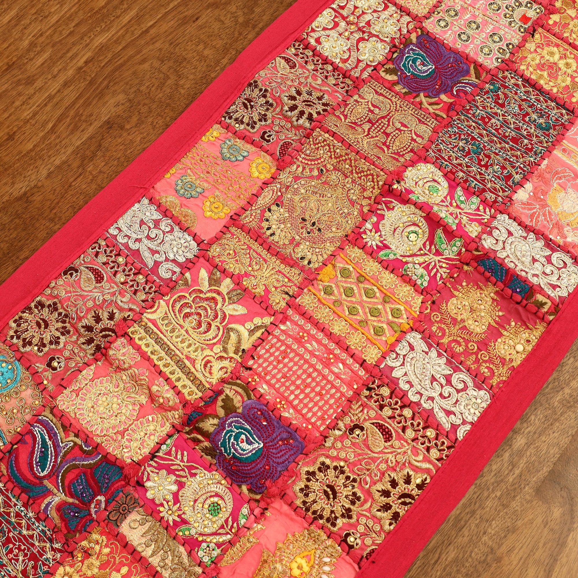 HAVELI CHRONICLES Khambadiya Patchwork Table Runner (71 x 17 in) 12 - view 3