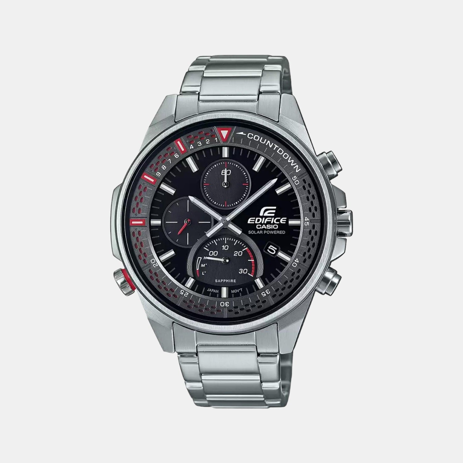 Casio Edifice Men Quartz Black Dial Chronograph Stainless Steel Watch ED509