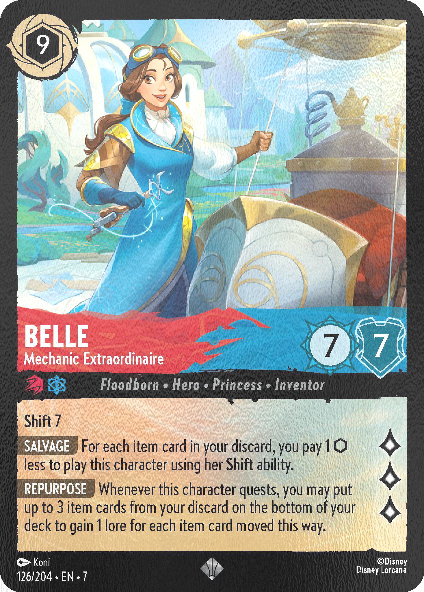Island cold foil – Lorcana Belle - Mechanic Extraordinaire - 126/204 [Archazia's Island] [Cold Foil]