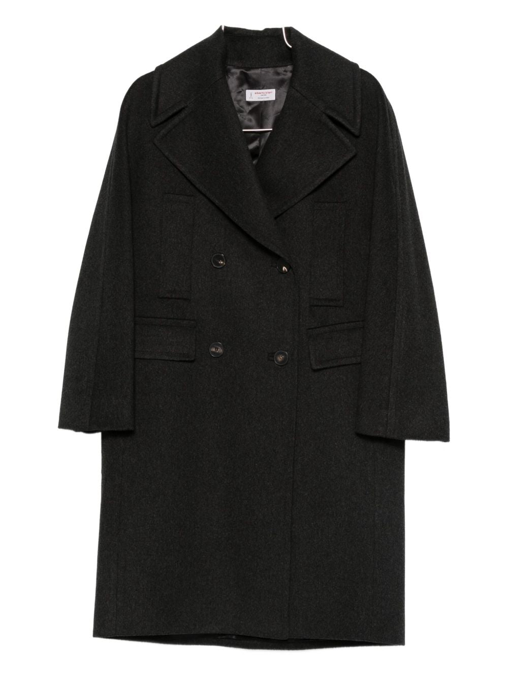 Alberto Biani Wool double-breasted coat – Silk 50%, Nylon 50%