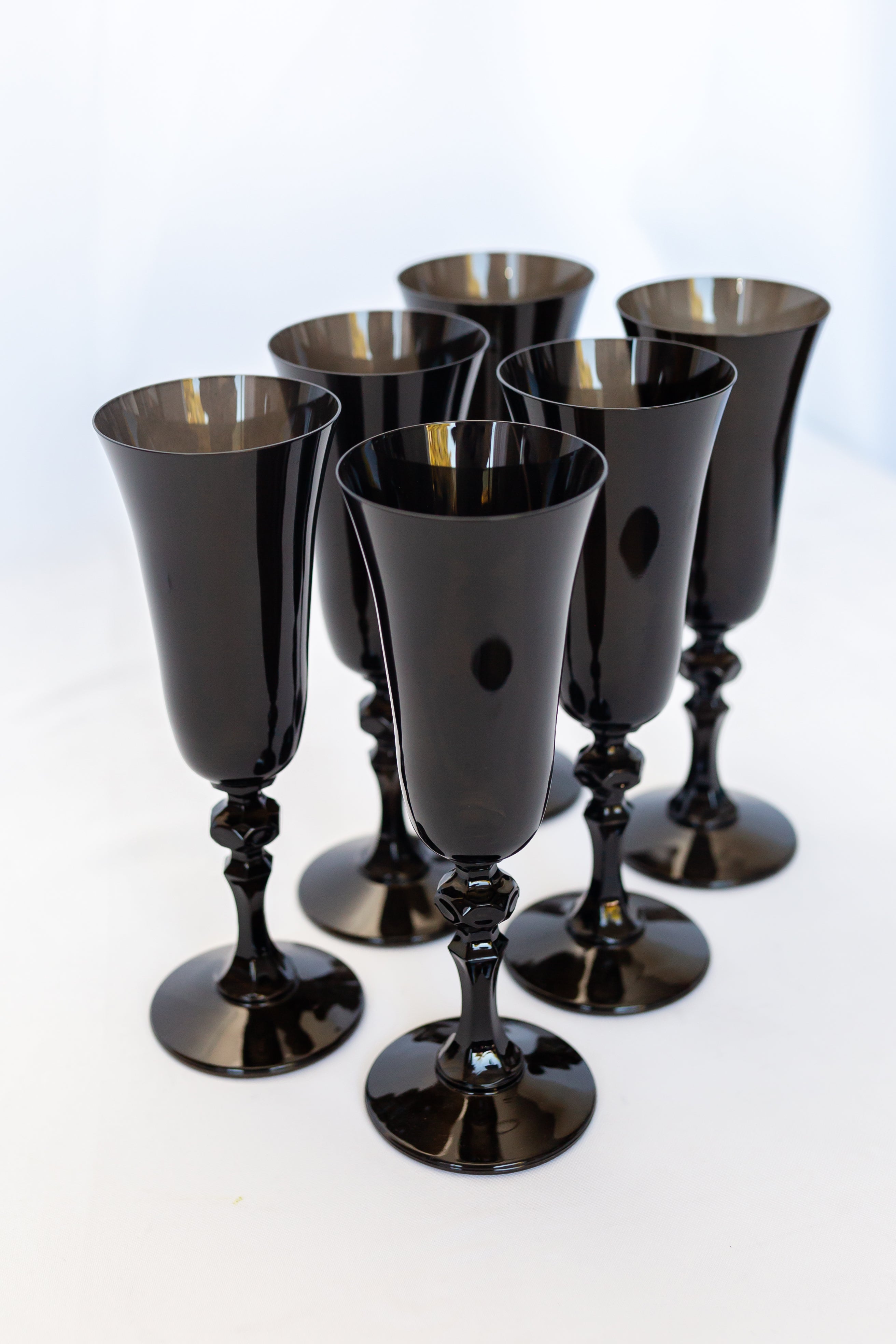 Estelle Colored Glass Estelle Colored Regal Flute - Set of 6 {Black}