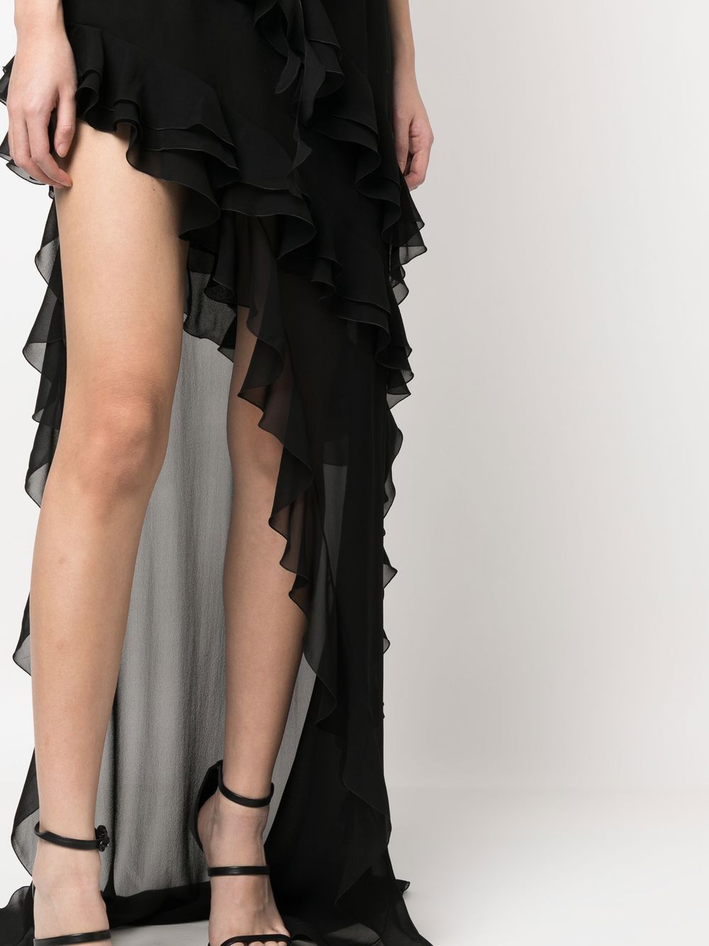 Alessandra Rich Ruffles detail silk georgette evening dress - view 2
