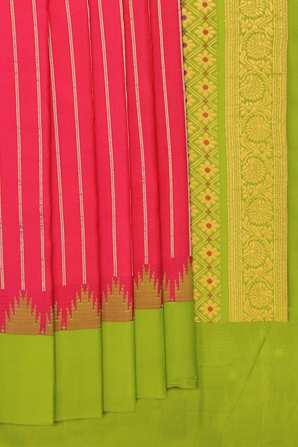 Kalanjali Gadwal Silk Pink Saree – Women's