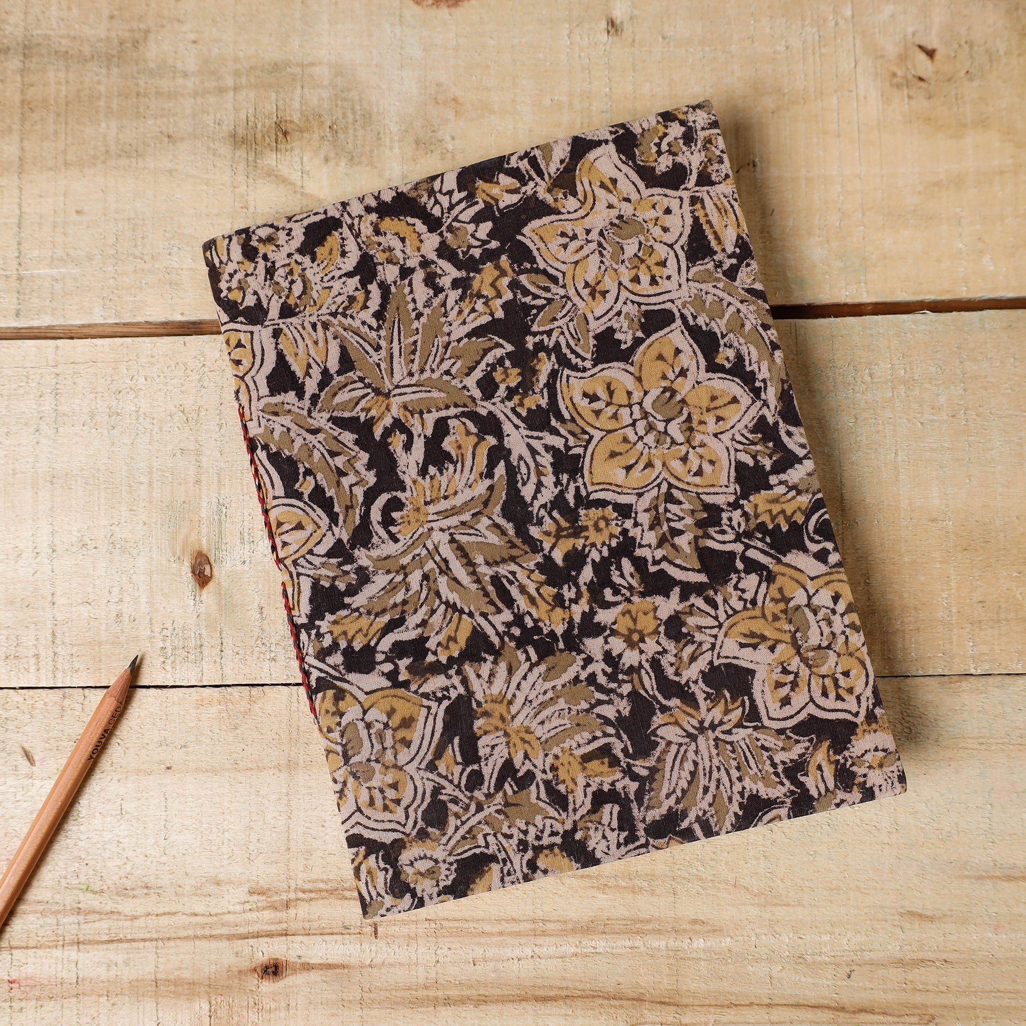 BINDAAS UNLIMITED Black - Kalamkari Fabric Cover Handmade Paper Notebook (9 x 7 in)