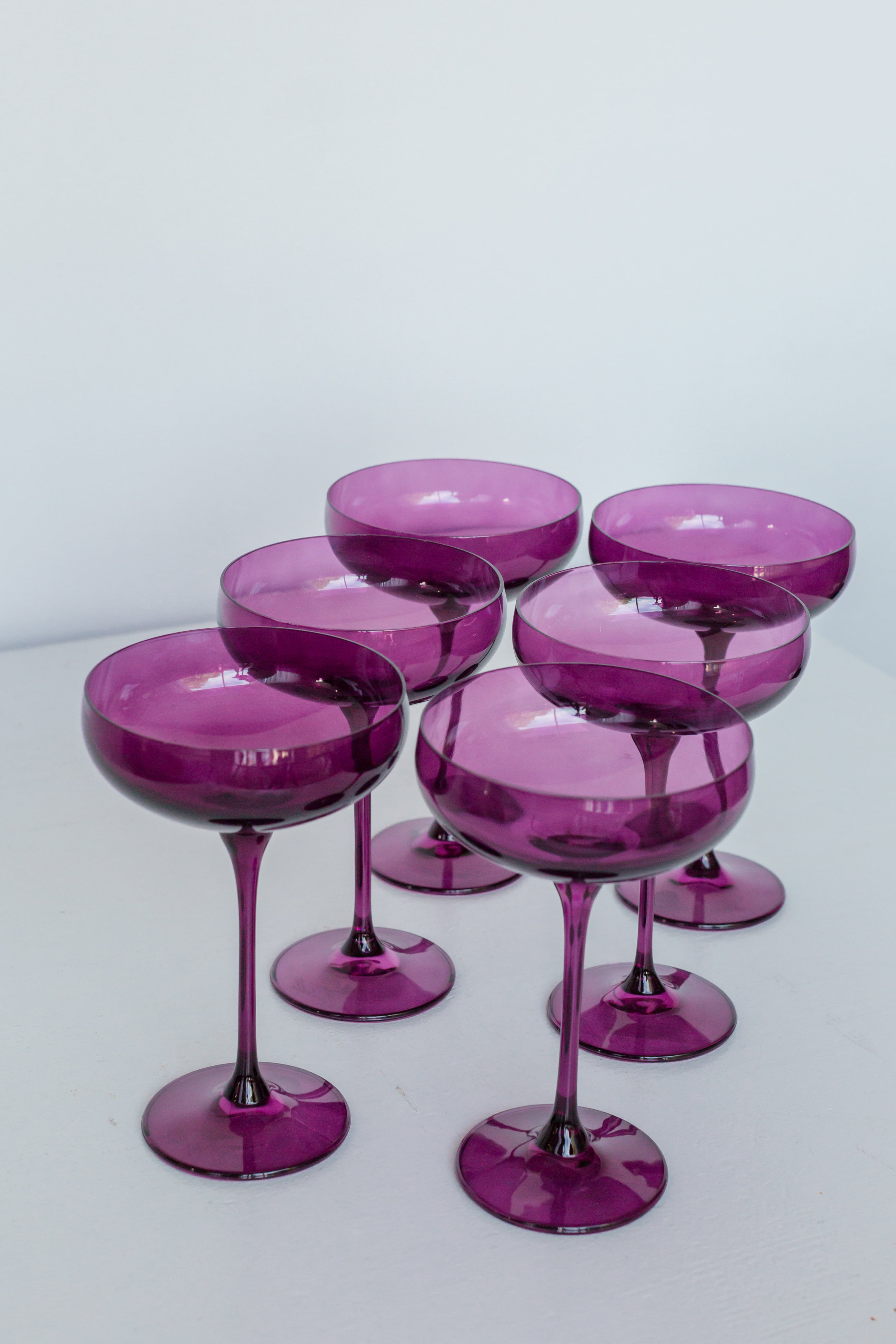 Estelle Colored Glass Estelle Colored Champagne Coupe Stemware - Set of 6 {Amethyst}