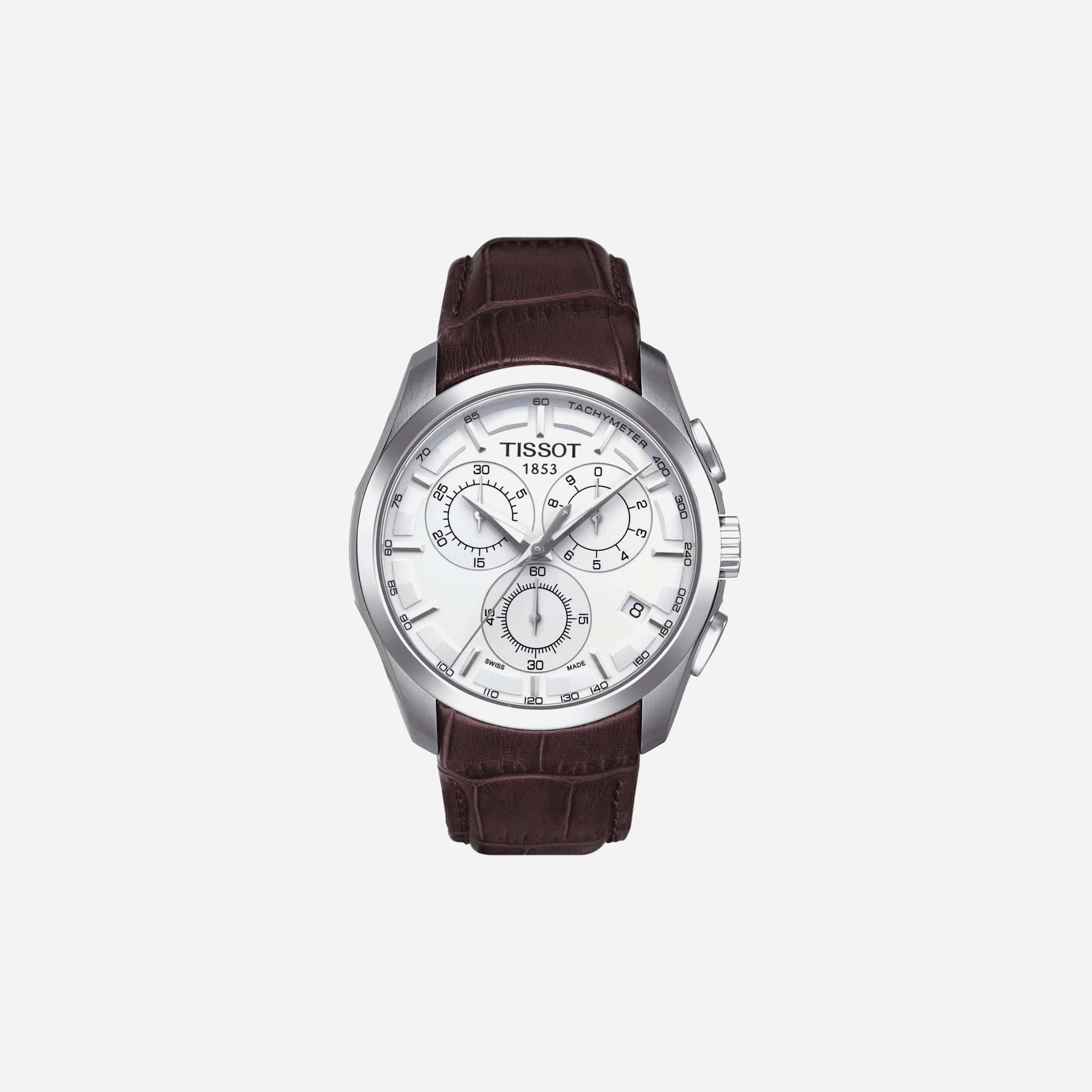 Tissot Couturier Chronograph Black Leather Strap 41mm