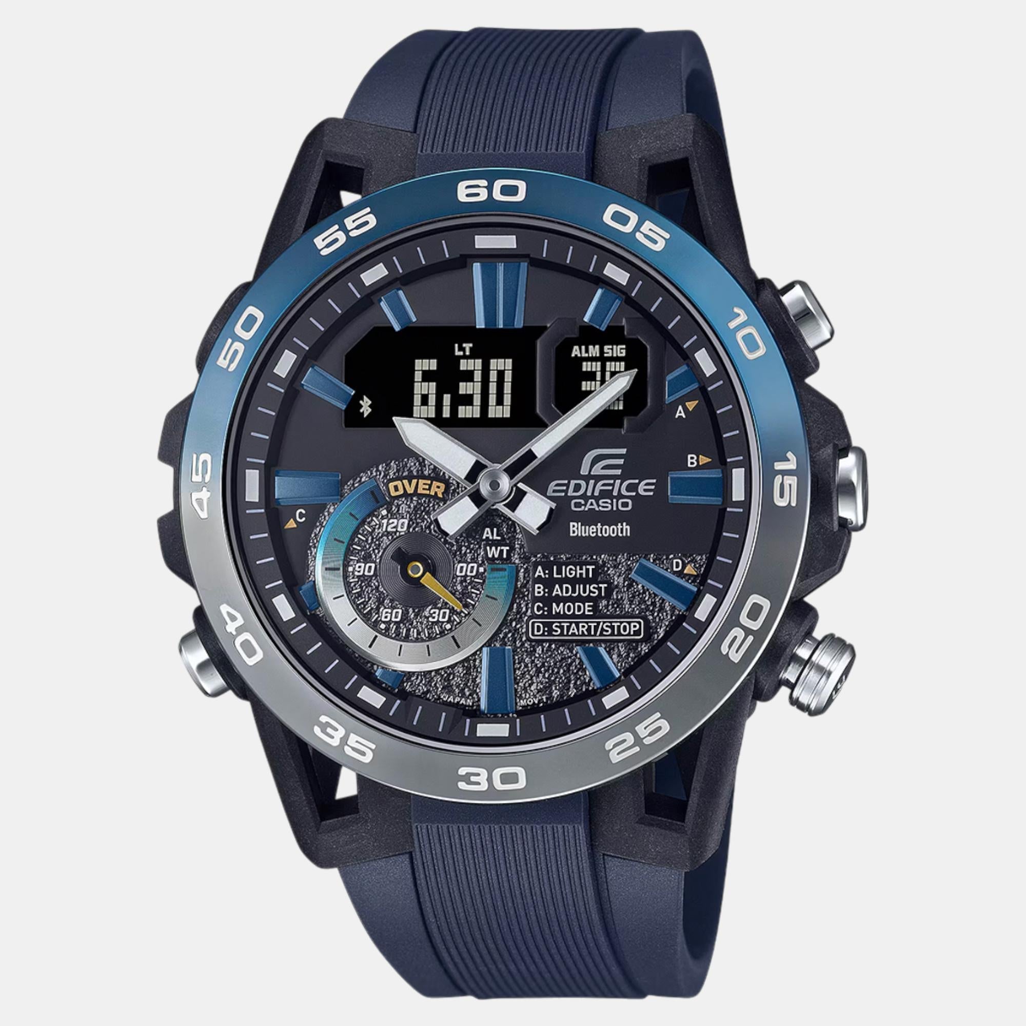 Casio Edifice Men Quartz Black Dial Analog-Digital Resin Watch ED612