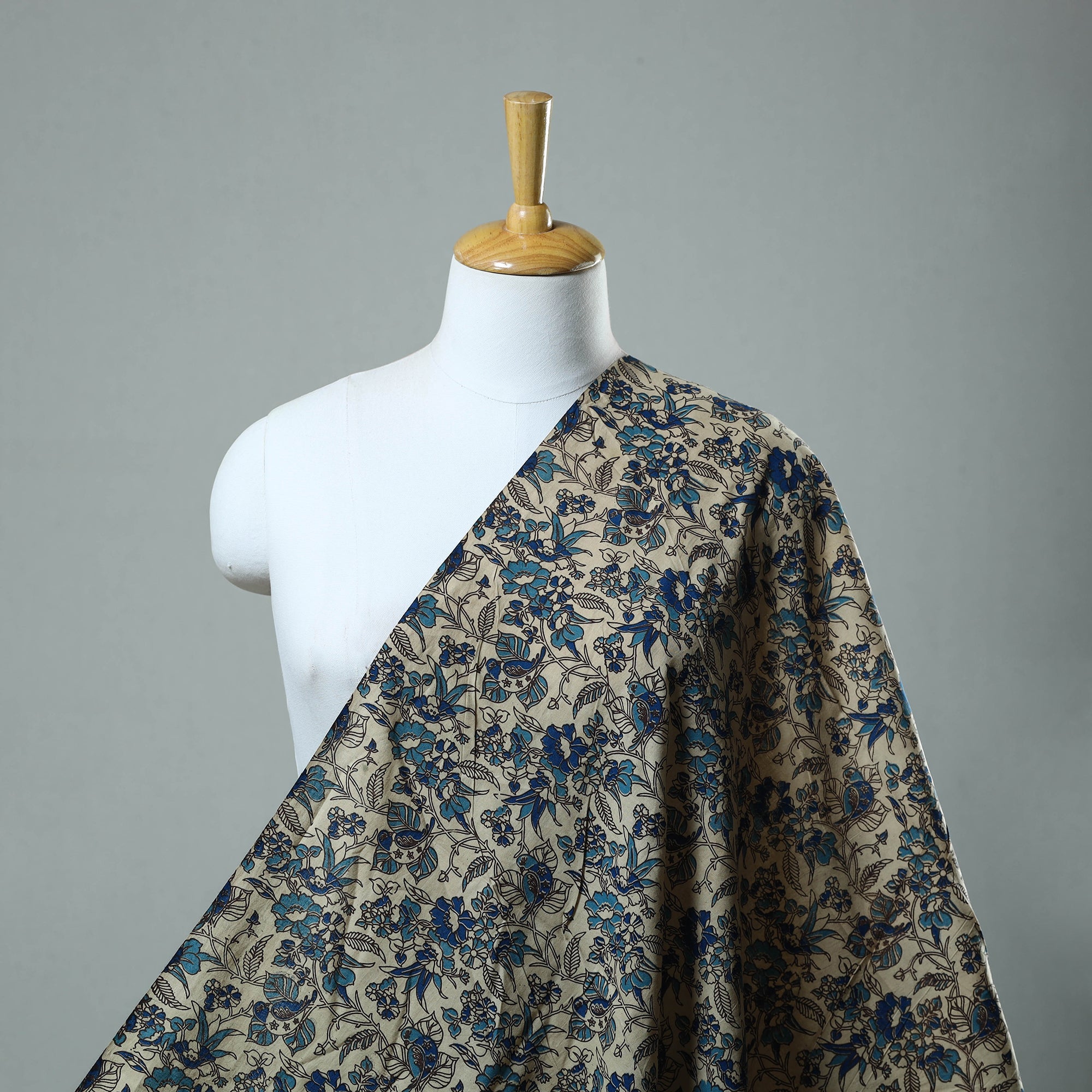 SOUTH KARGHA Blue - Cotton Kalamkari Print Fabric 18