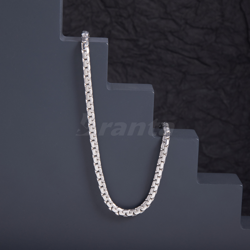 Branta Stylish Stainless Steel Silver Chain For Men (21.5 Inch) - view 3