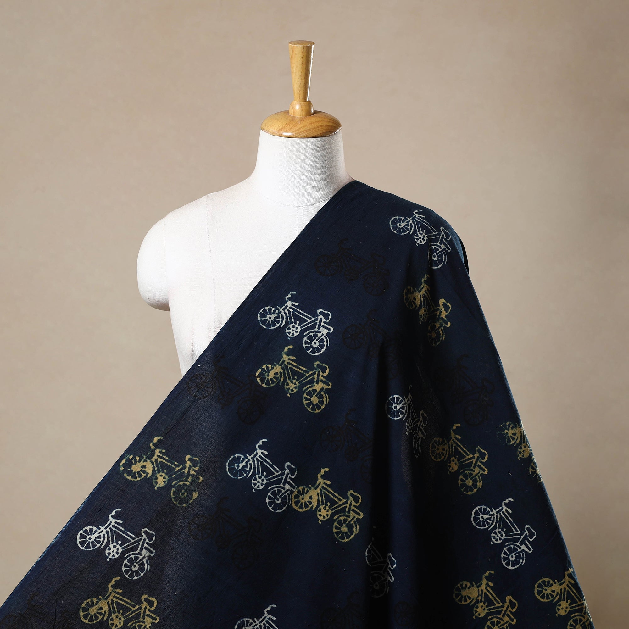 KACHCHH JI CHHAAP Blue - Block Print Cotton Natural Dyed Ajrakh Fabric 23
