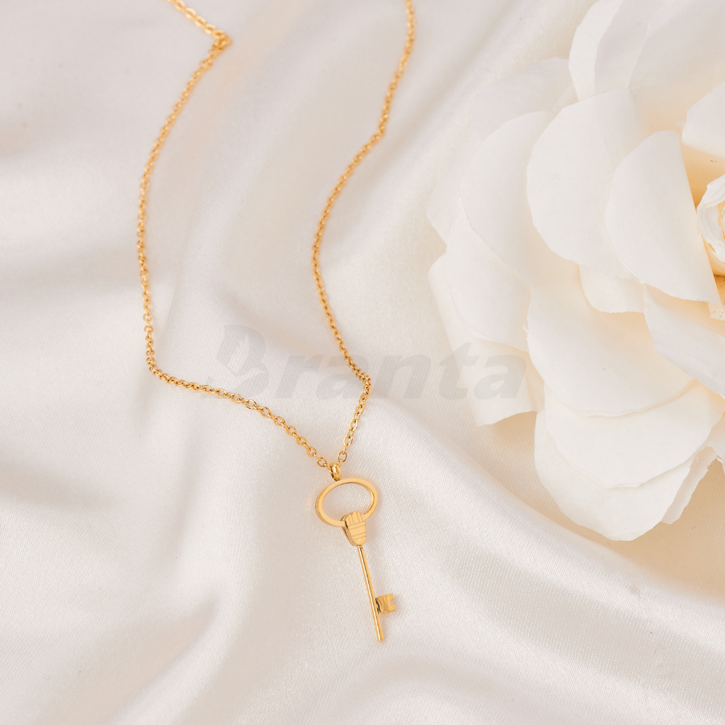 Branta Gold Key Charm Necklace - view 2