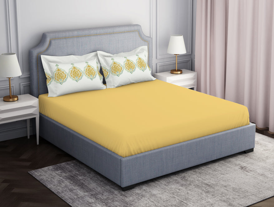 Spaces India Ornamenta Ornate Mineral Blue 100% Cotton King Size Bedsheet - Essentials by Spaces - view 2