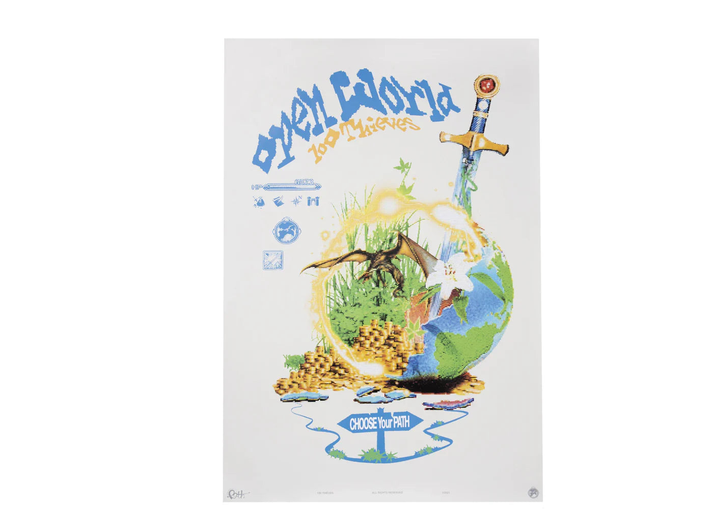 100 Thieves Overworld Poster Poster White