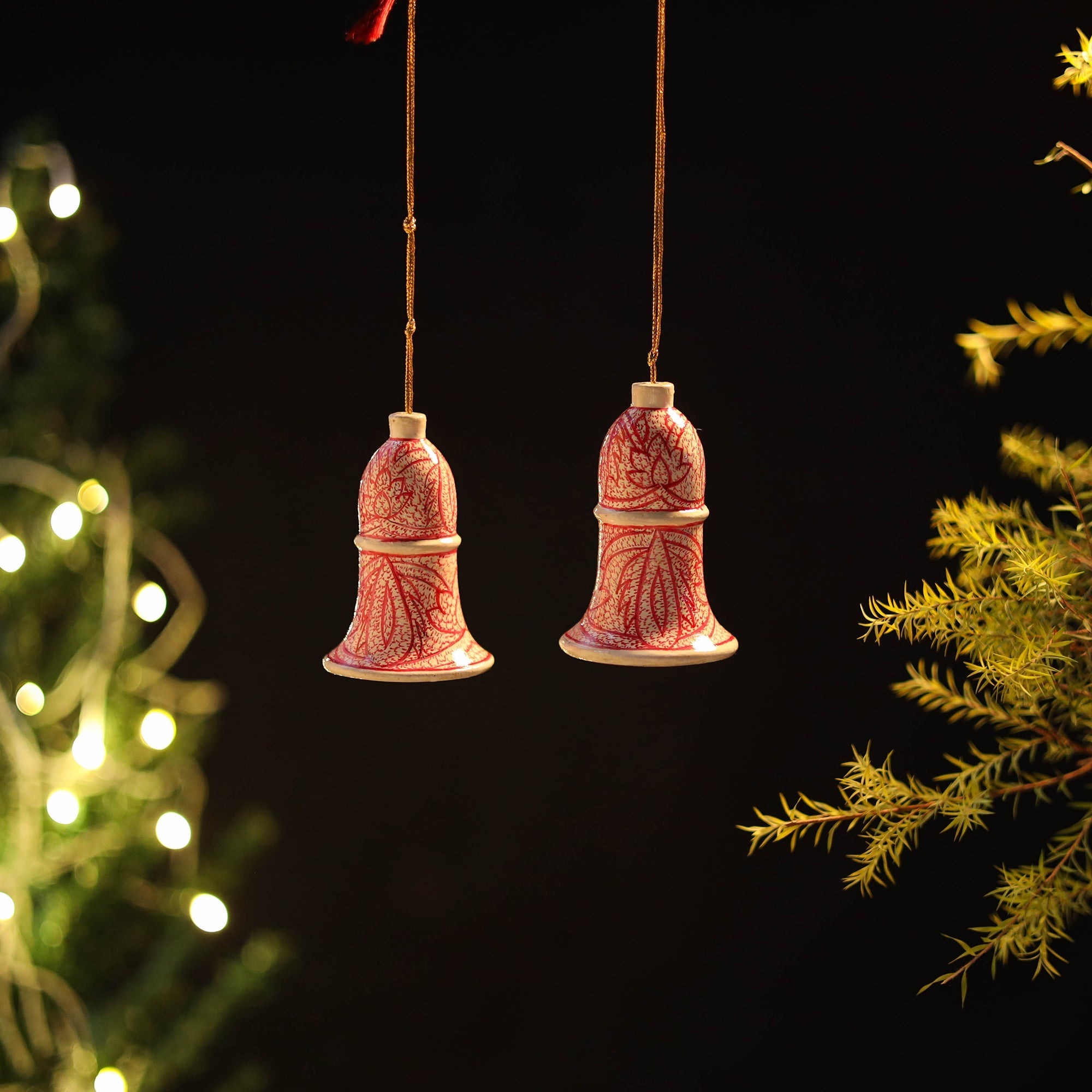 CRAFTVERA Bell - Kashmir Handpainted Christmas Ornament (Set of 2) 17 - view 2