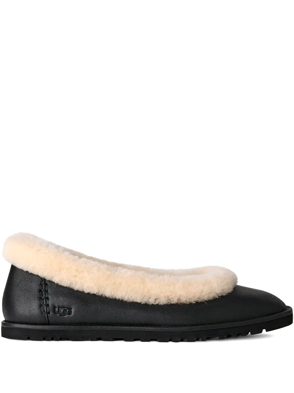 UGG Flat shoes BLACK – LEATHER 100%