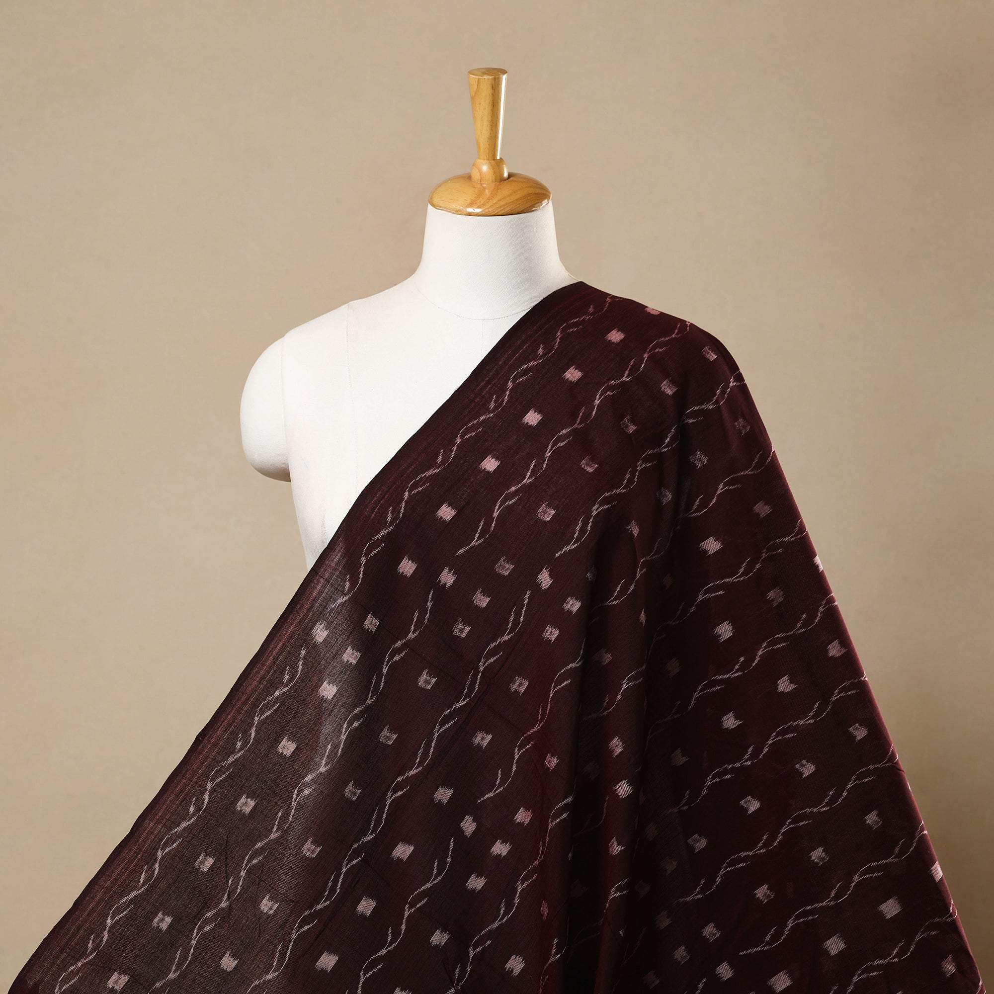 ASHOKA ASSEMBLE - CELEBRATING CRAFTS OF ODISHA Brown - Handloom Cotton Sambalpuri Ikat Fabric 28