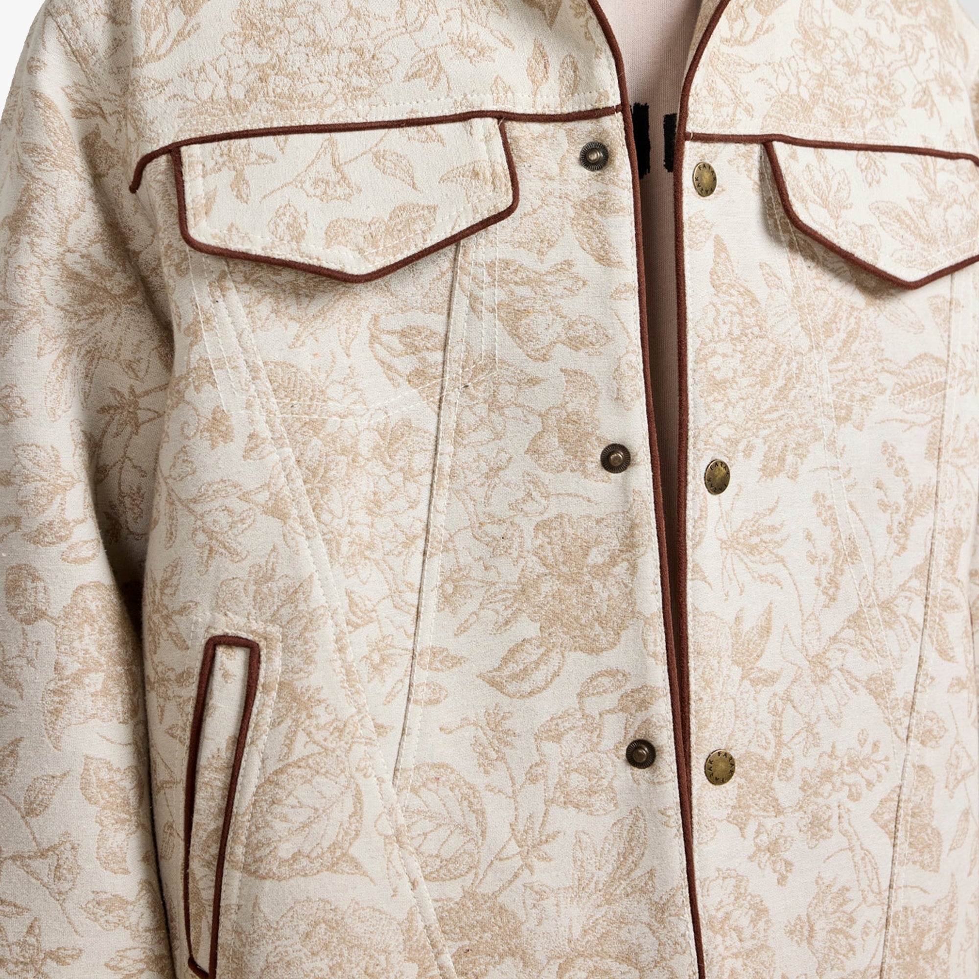 F A R A K | Handmade Jacquard Jacket { Beige - view 4