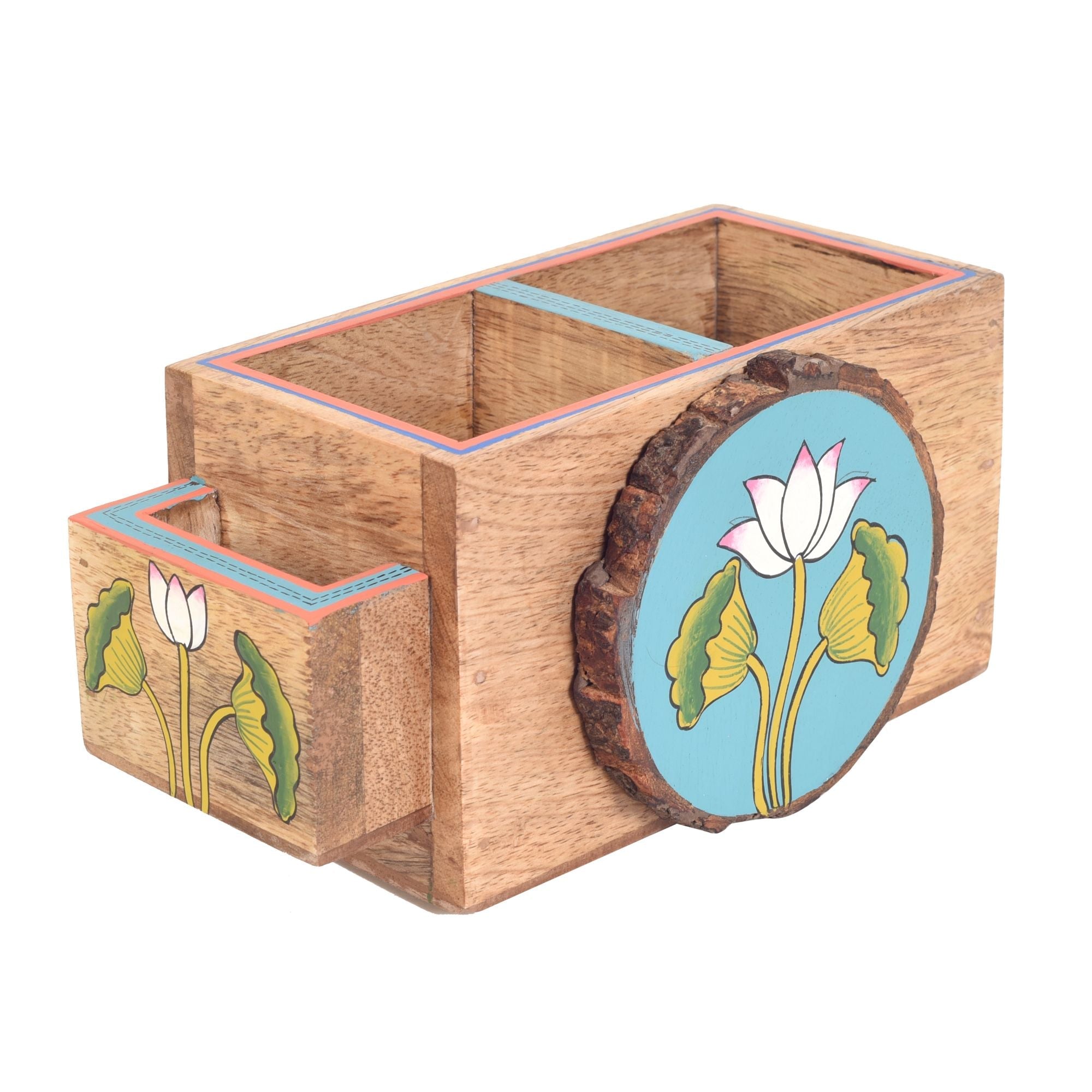 ART CREATIONS BY SUMAN SONTHALIA Beige - Pichhwai Iteeha Cutlery Holder Box - view 4