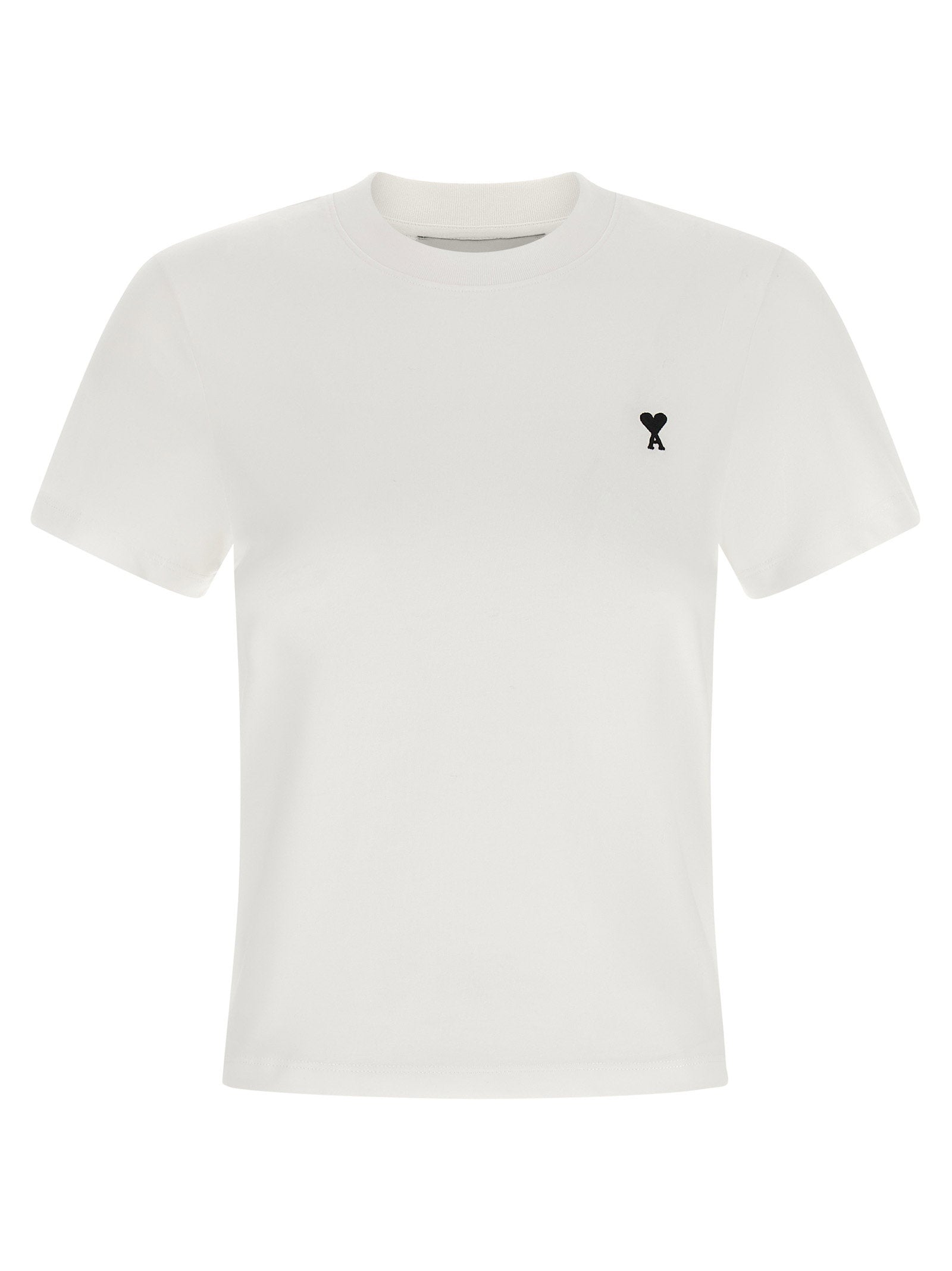 Ami Paris Ami De Coeur Cropped T-shirt – 100% cotton
