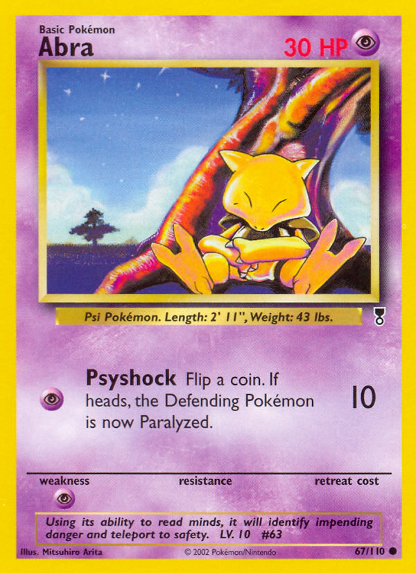 Common base6-67 reverse – Pokémon Abra - 67/110 - Common [base6-67] [Reverse Holo] - Abra - 67/110 - Common