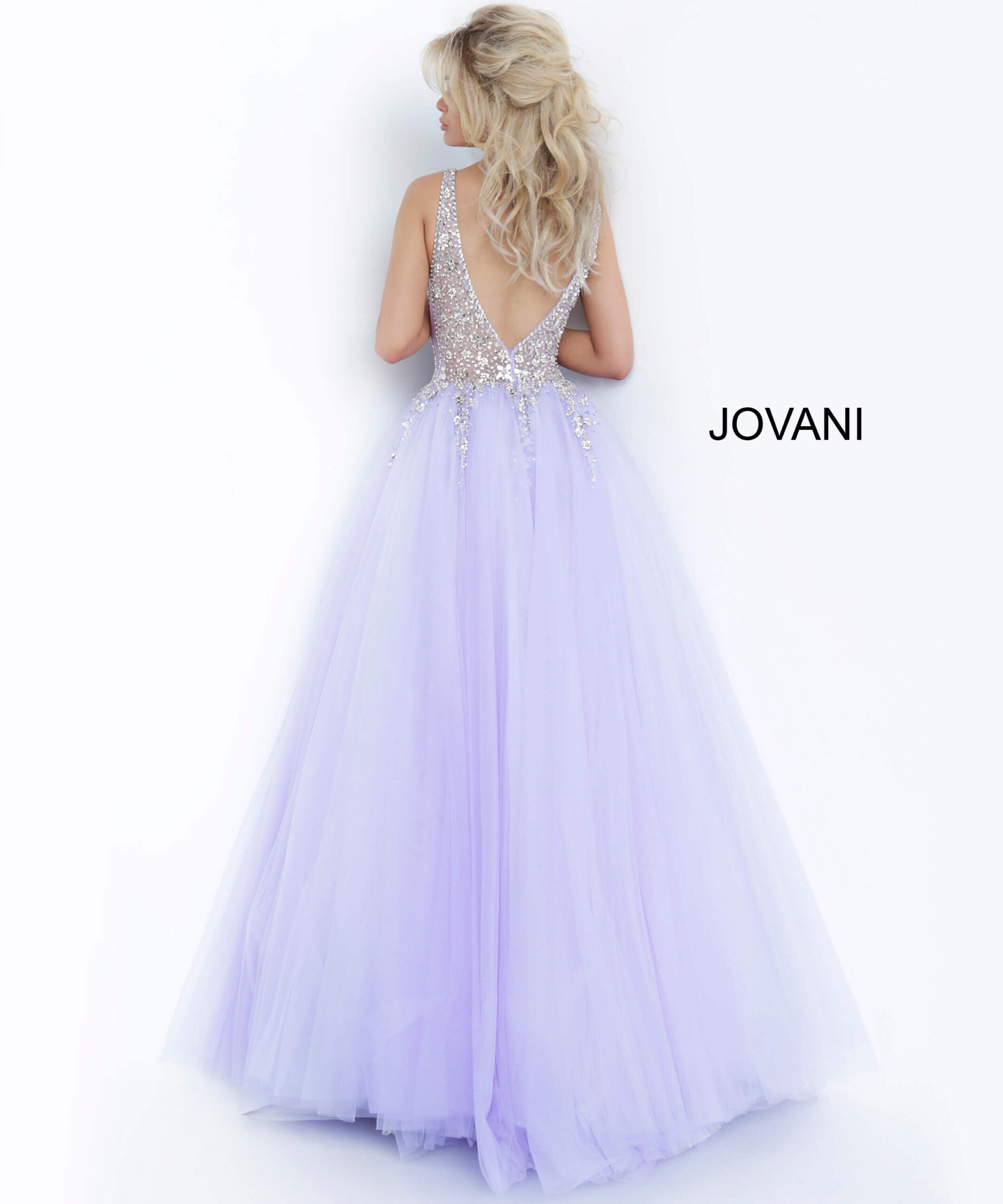 Beaded Sleeveless A-line Gown by Jovani 65379 - view 2
