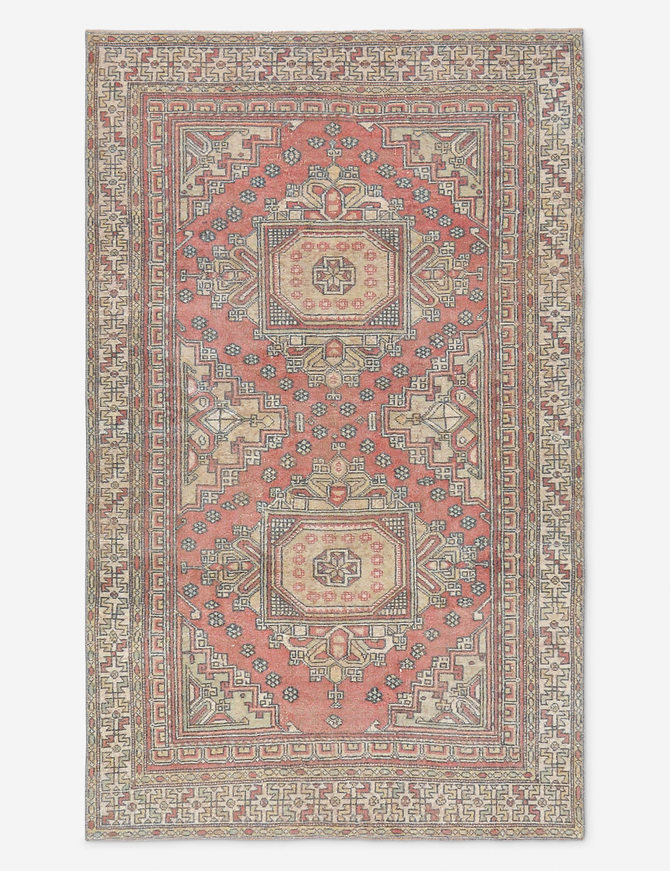Lulu and Georgia Vintage Turkish Hand-Knotted Wool Rug No. 525, 4' 1" X 6' 7"