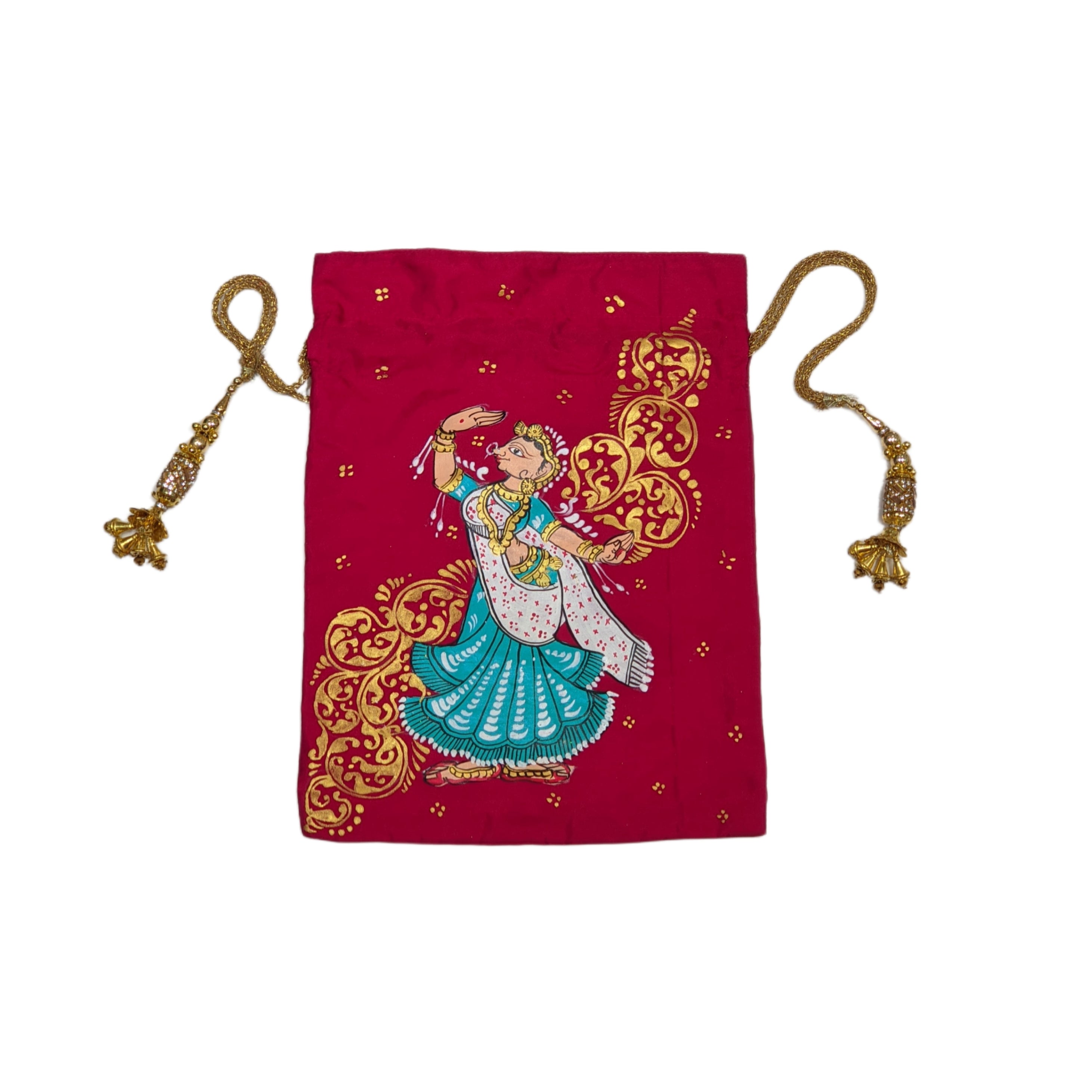 IndianVillèz Mexican Pink Nartaki Pattachitra Potli Bag - view 2