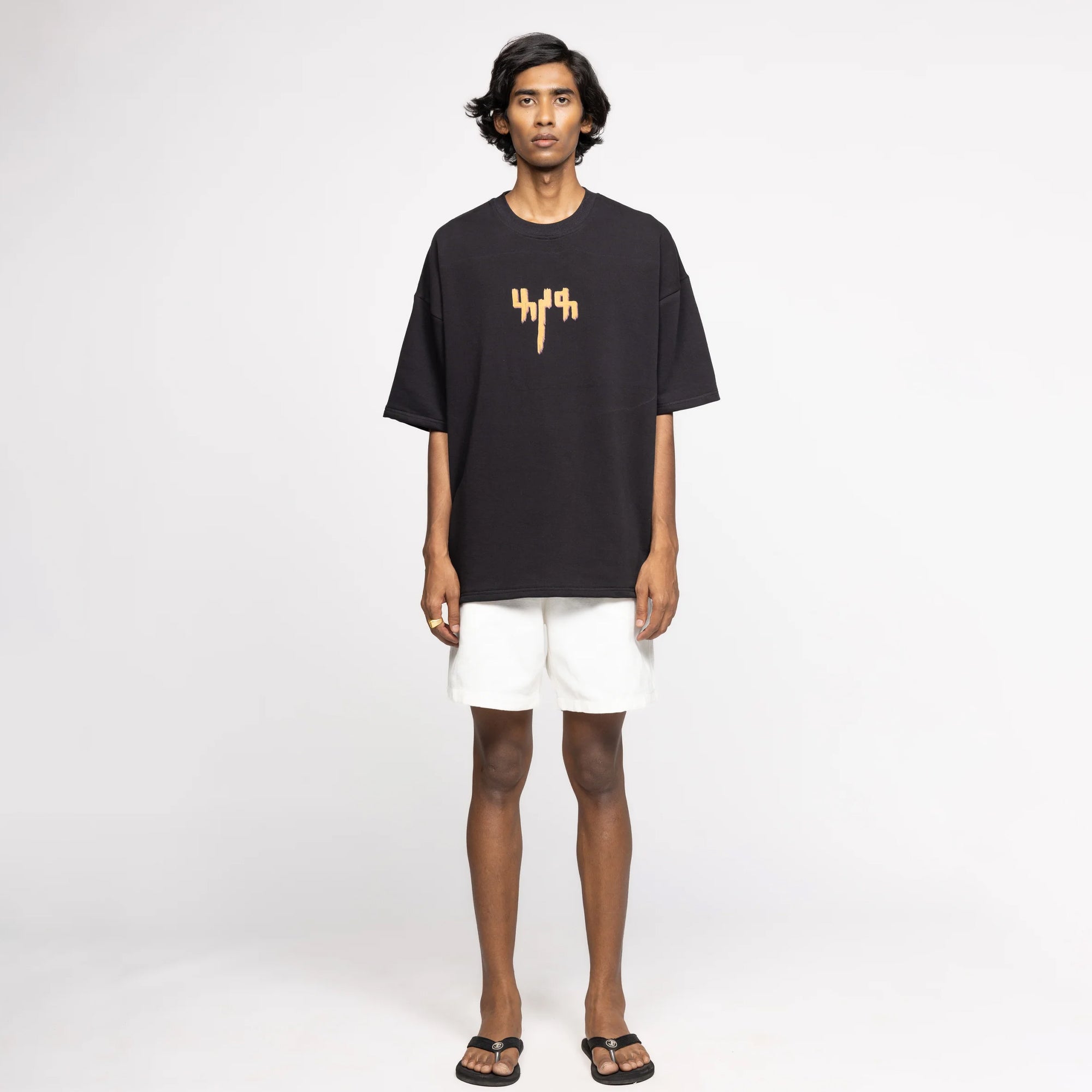 F A R A K | Taaza Khabar T-shirt { Black/black - view 6