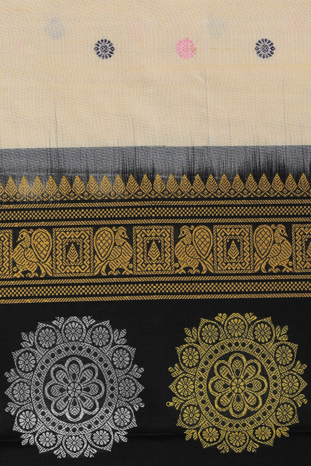 Kalanjali Gadwal Silk Beige Dupatta - view 2