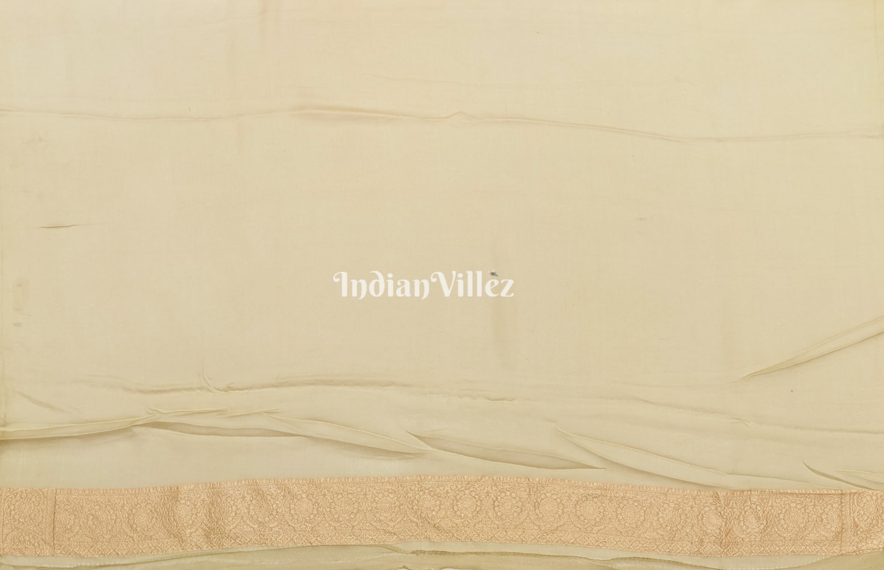IndianVillèz Cream Color Pure Banarasi Khaddi Georgette Saree - view 4