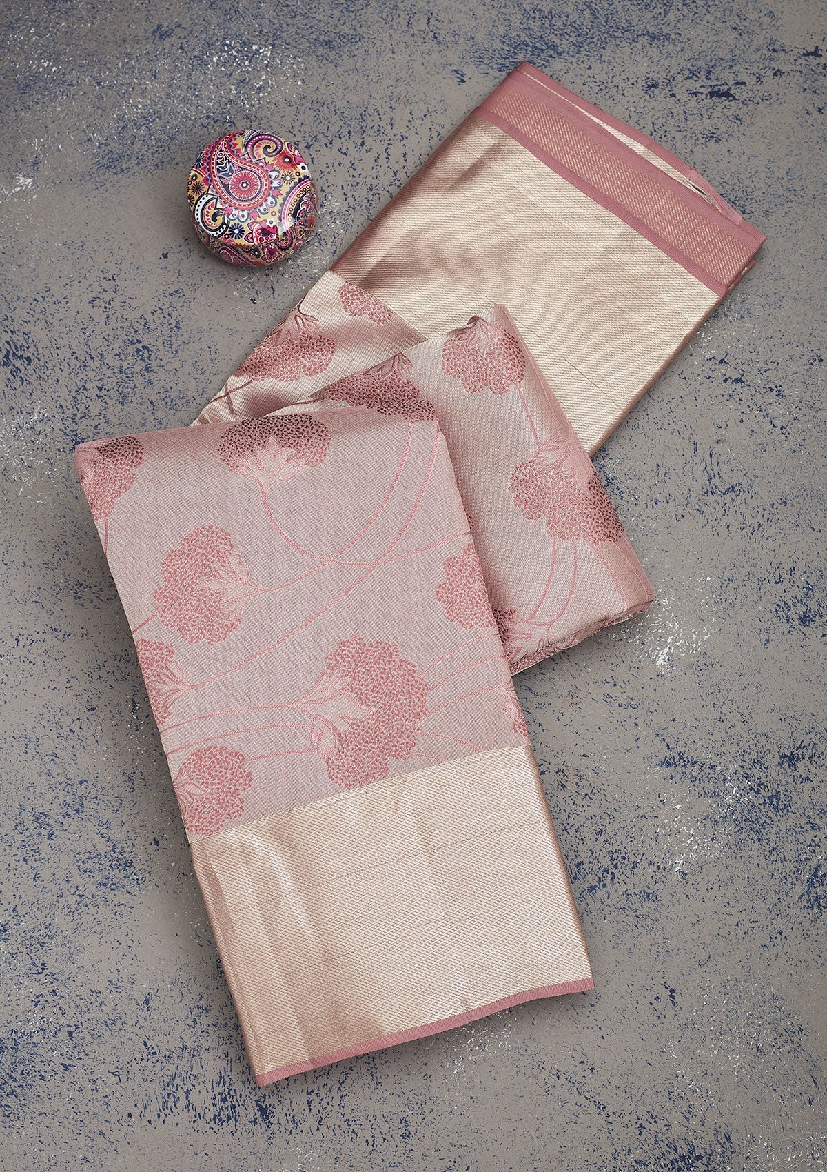 Koskii Mauve Zariwork Pure Silk Saree – Women's