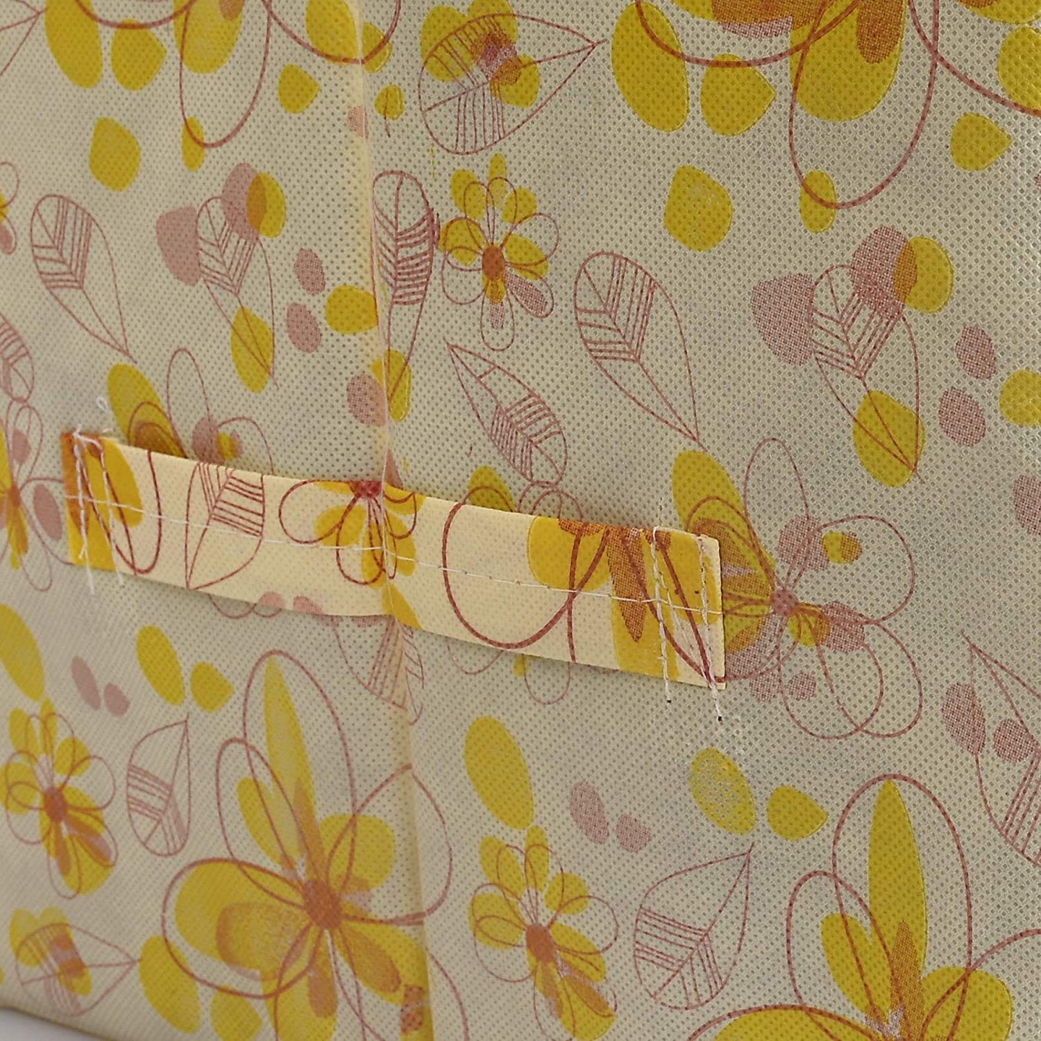 Kuber Industries Saree Organizer for Wardrobe/Closet Storage Box and Clothing Organiser for Women Clothes With Flower Design (Yellow) - view 3