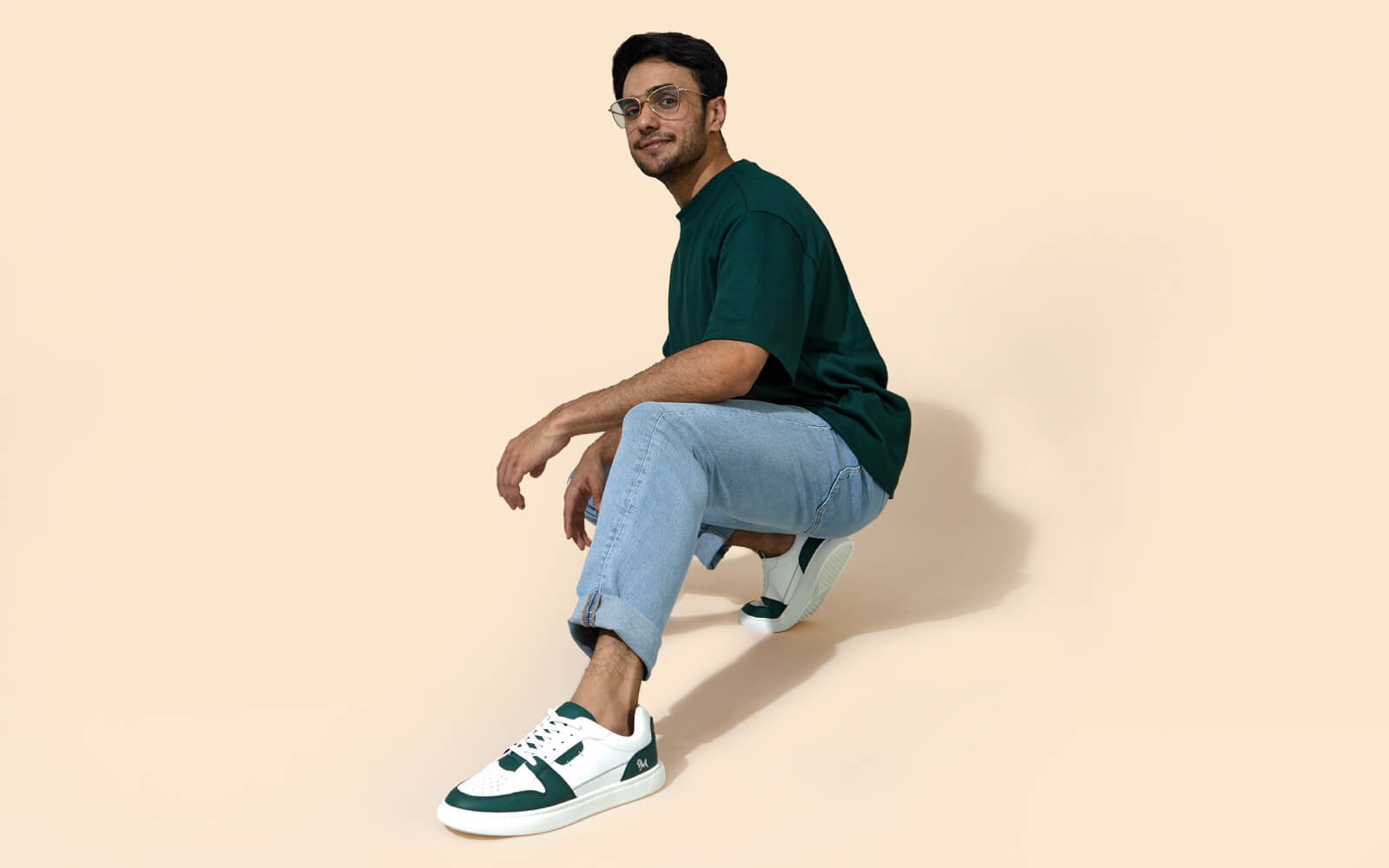 Neeman's Retro Slick Sneakers : Green and White - view 7